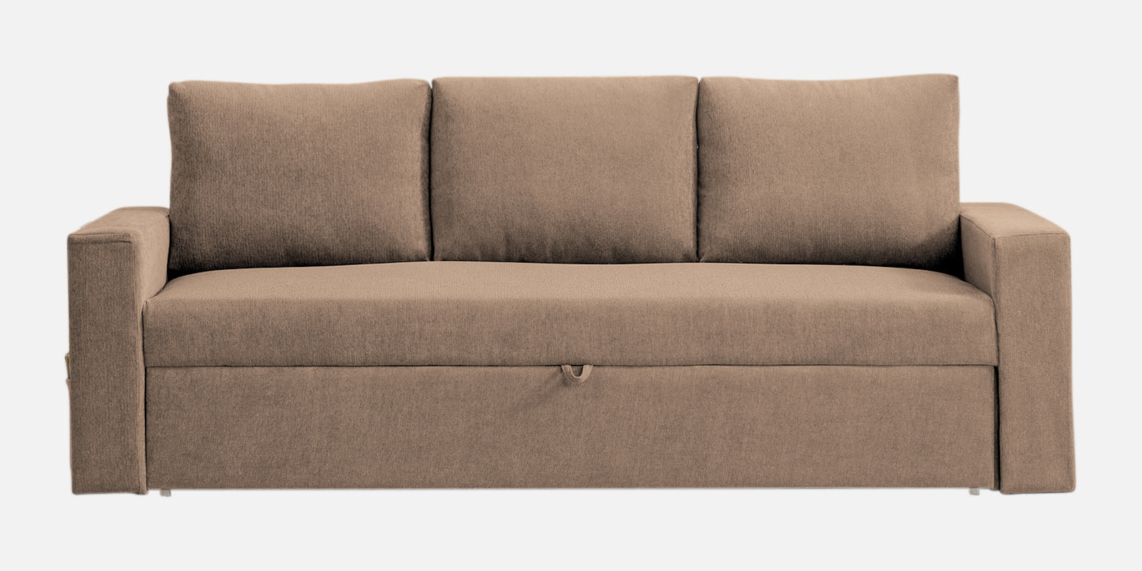 Kara Fabric 3 Seater Pull Out Sofa Cum Bed In Cookie Beige Colour - Febonic Living