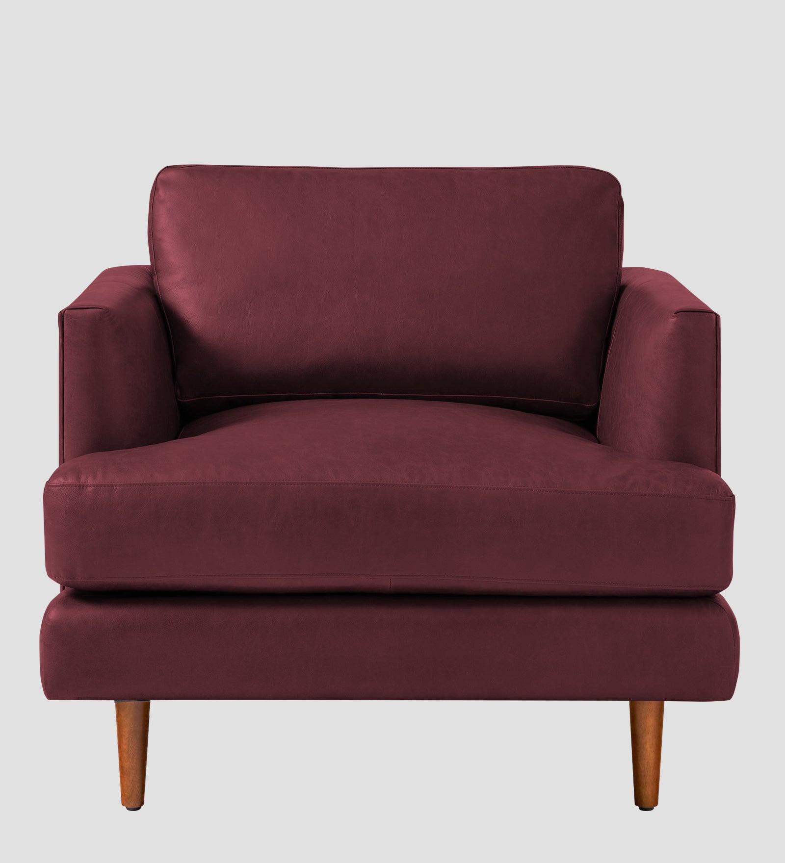 Sterio Leatherette 1 Seater Sofa In Burgundy Maroon Colour - Febonic Living