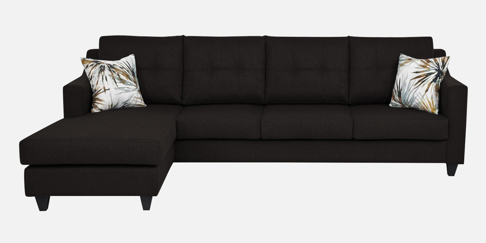 Welly Fabric RHS Sectional Sofa (3+Lounger) In Cara Brown Colour - Febonic Living