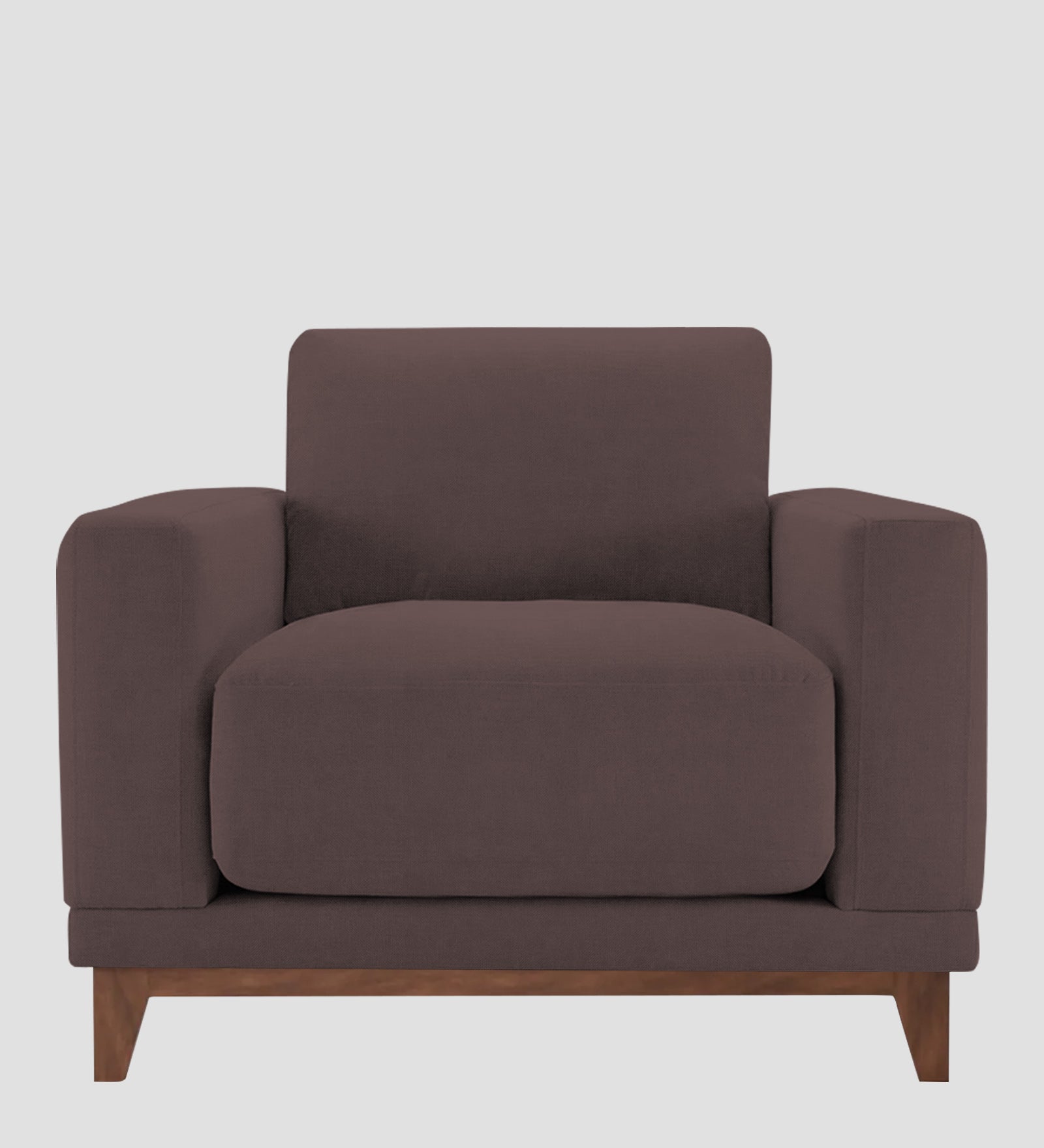 Esha Fabric 1 Seater Sofa In Night Brown Colour - Febonic Living