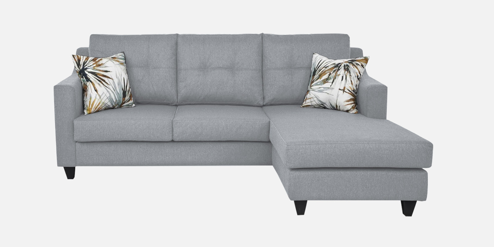 Welly Fabric LHS Sectional Sofa (2+Lounger) In Coin Grey Colour