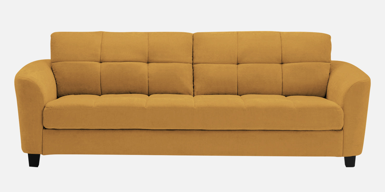 Mulan Fabric 3 Seater Sofa In Corn Yellow Colour - Febonic Living