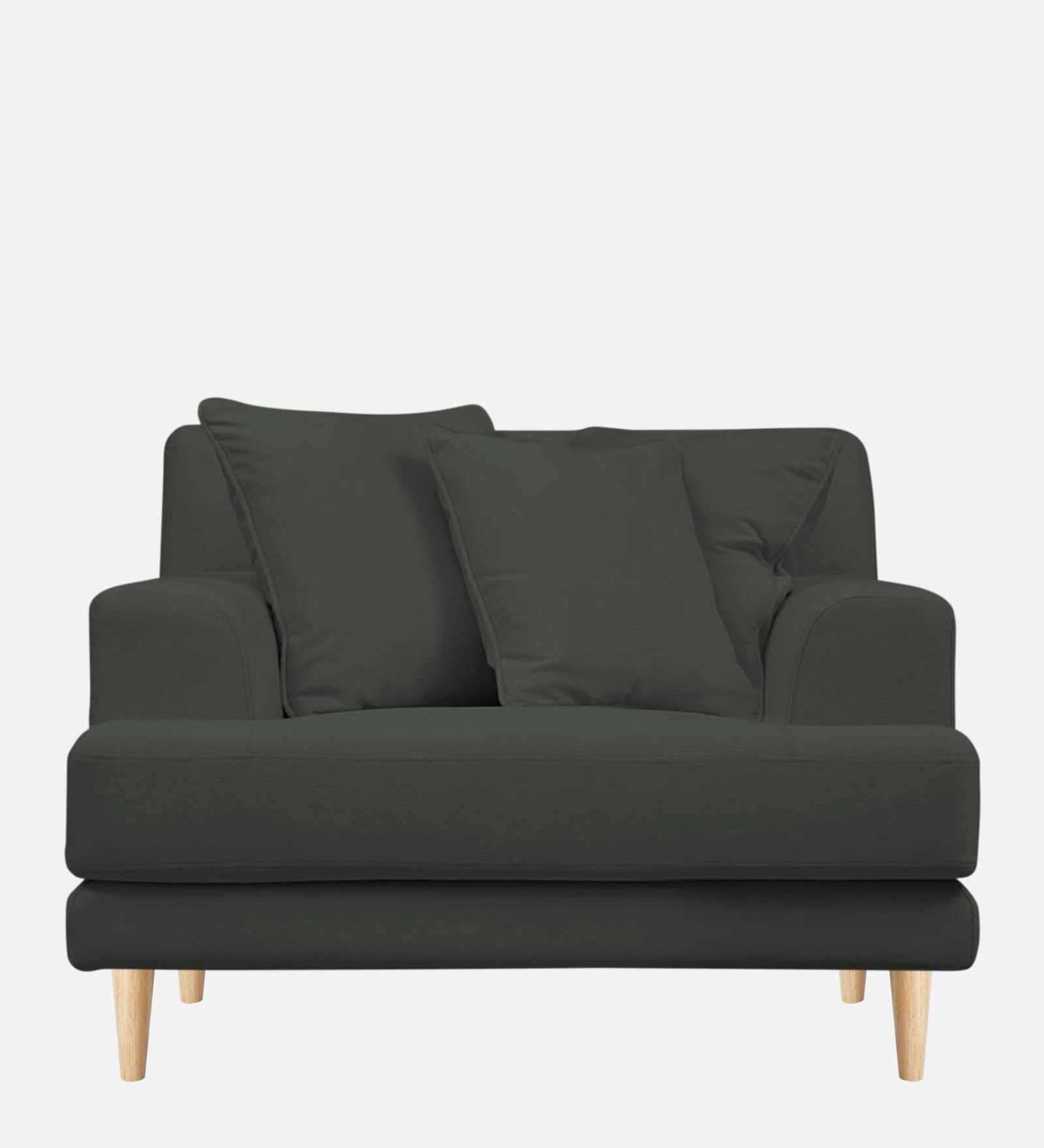 Woody Fabric 1 Seater Sofa In I-Land Green Colour - Febonic Living