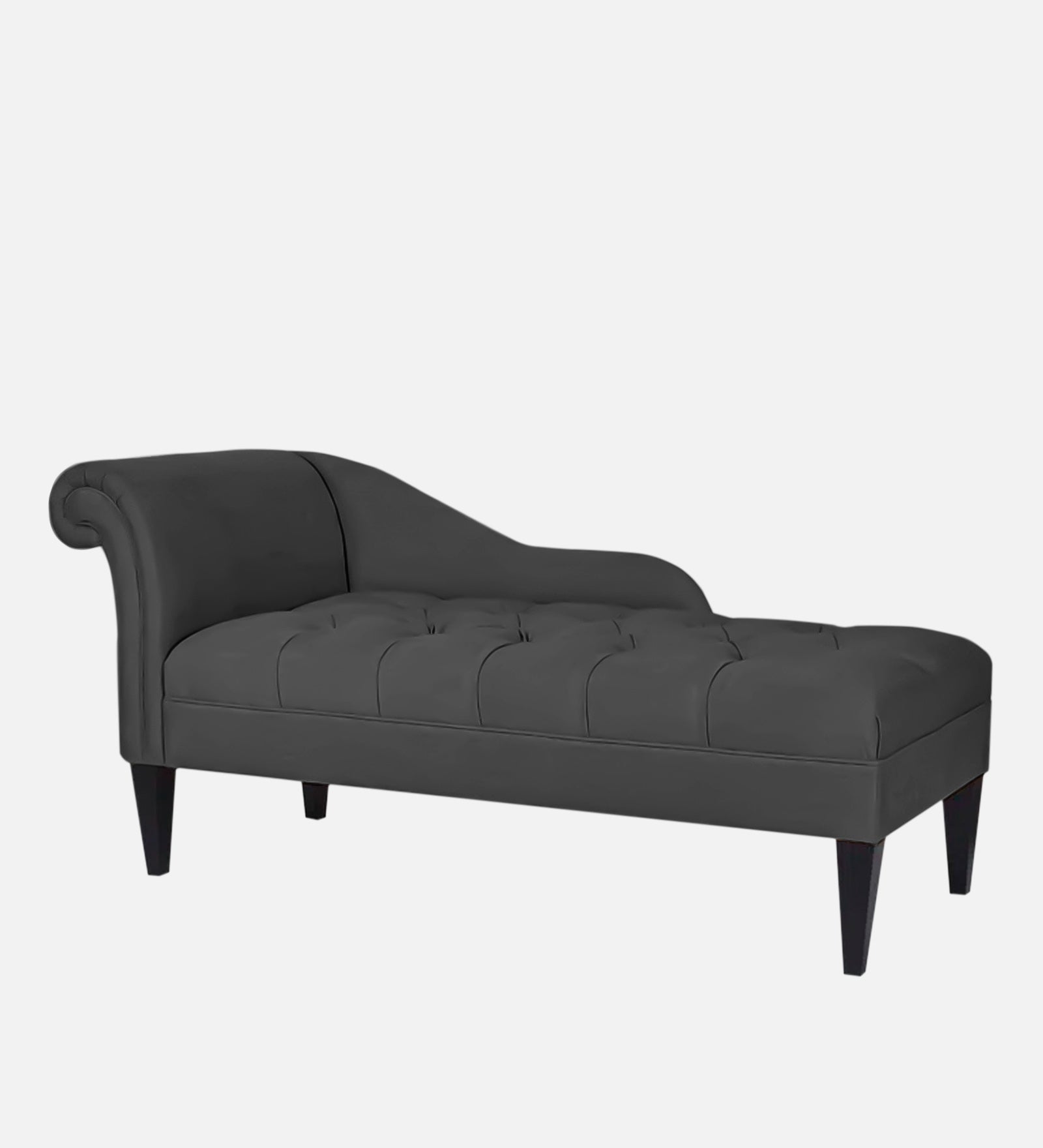 Adria Fabric RHS Chaise Lounger In Charcoal Grey Colour - Febonic Living