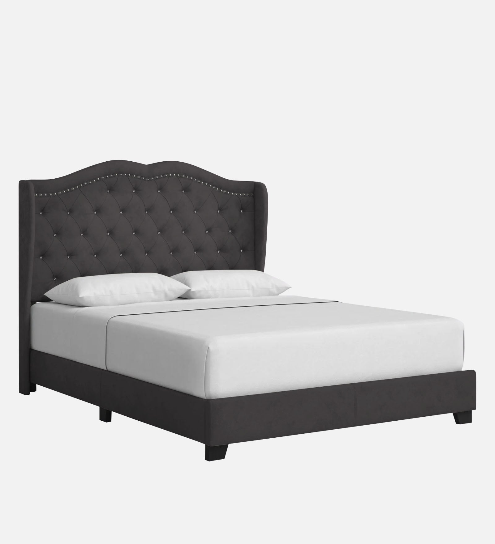 Blake Fabric King Size Bed in Maba Grey Colour - Febonic Living