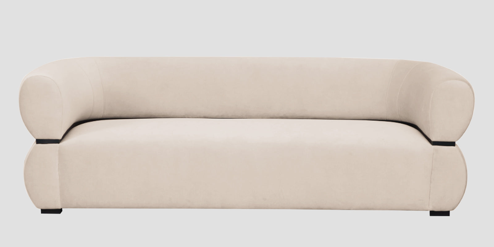 Kula Velvet 3 Seater Sofa In Camel Beige Colour - Febonic Living