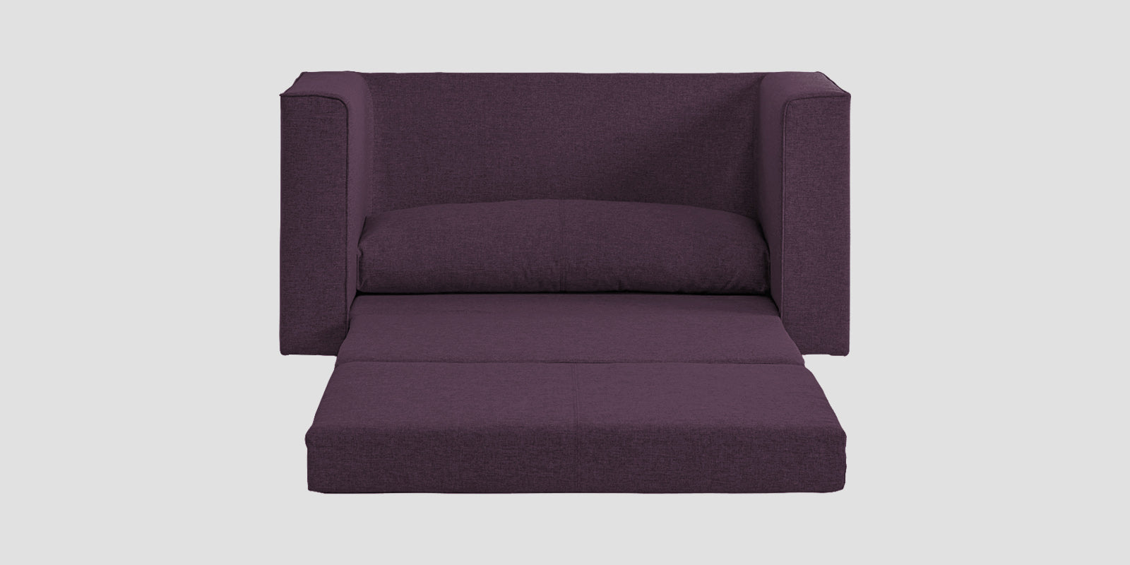 Kenia Fabric 2 Seater Foldable Sofa Cum Bed In Greek Purple Colour - Febonic Living