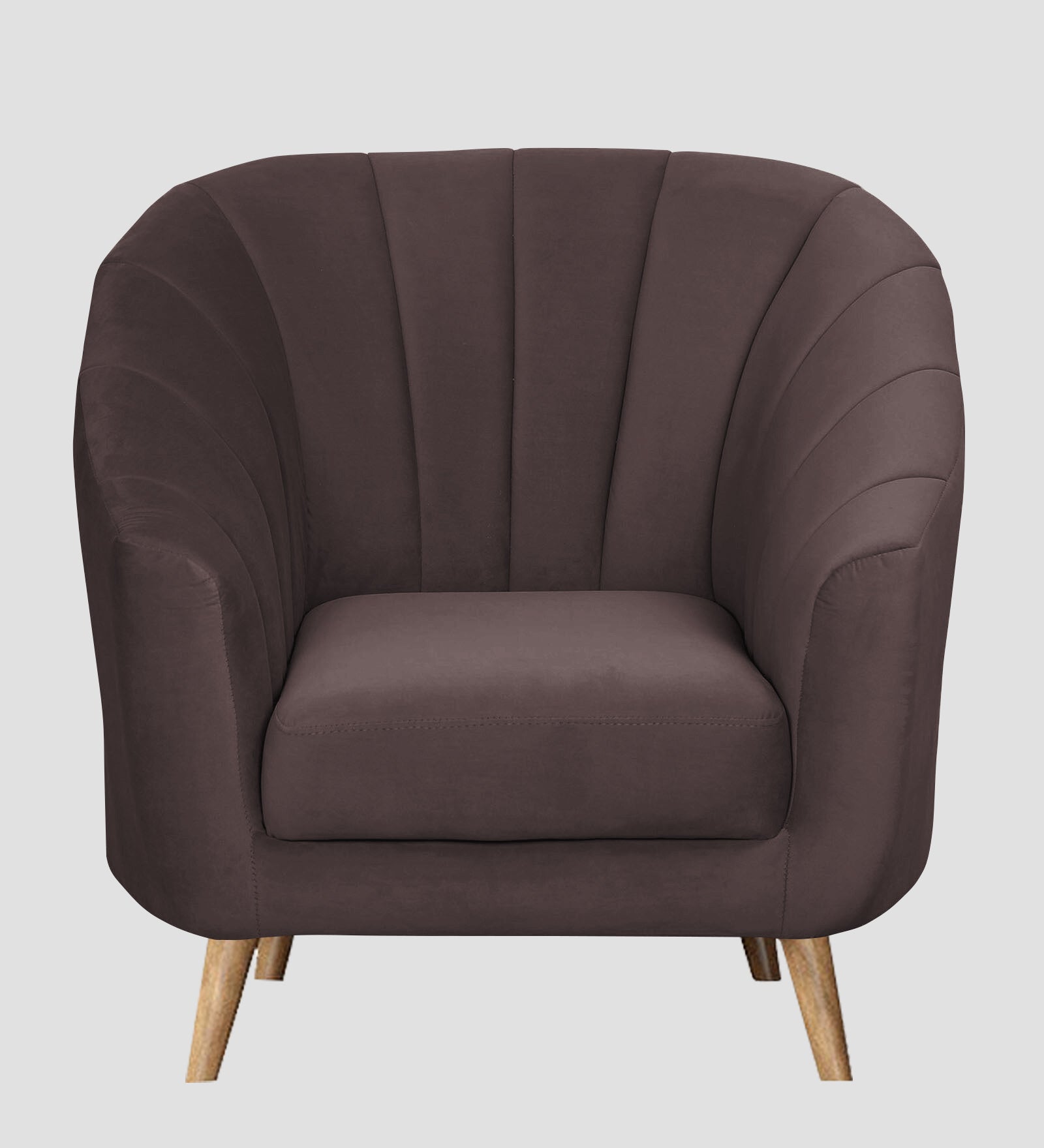Kaylee Velvet 1 Seater Sofa In Mocha Brown Colour - Febonic Living
