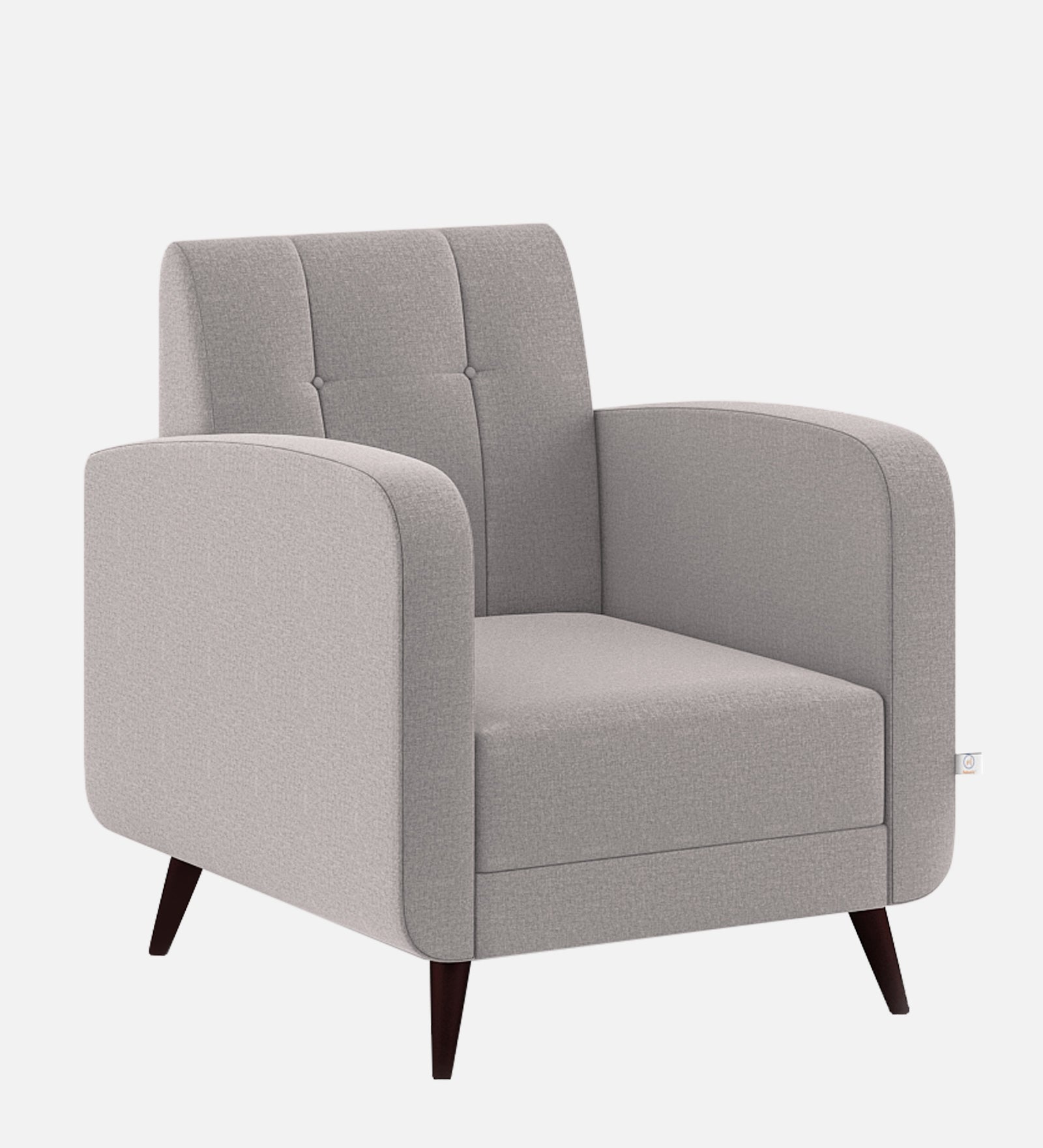 Wiki Velvet 1 Seater Sofa in Pearl Grey Colour