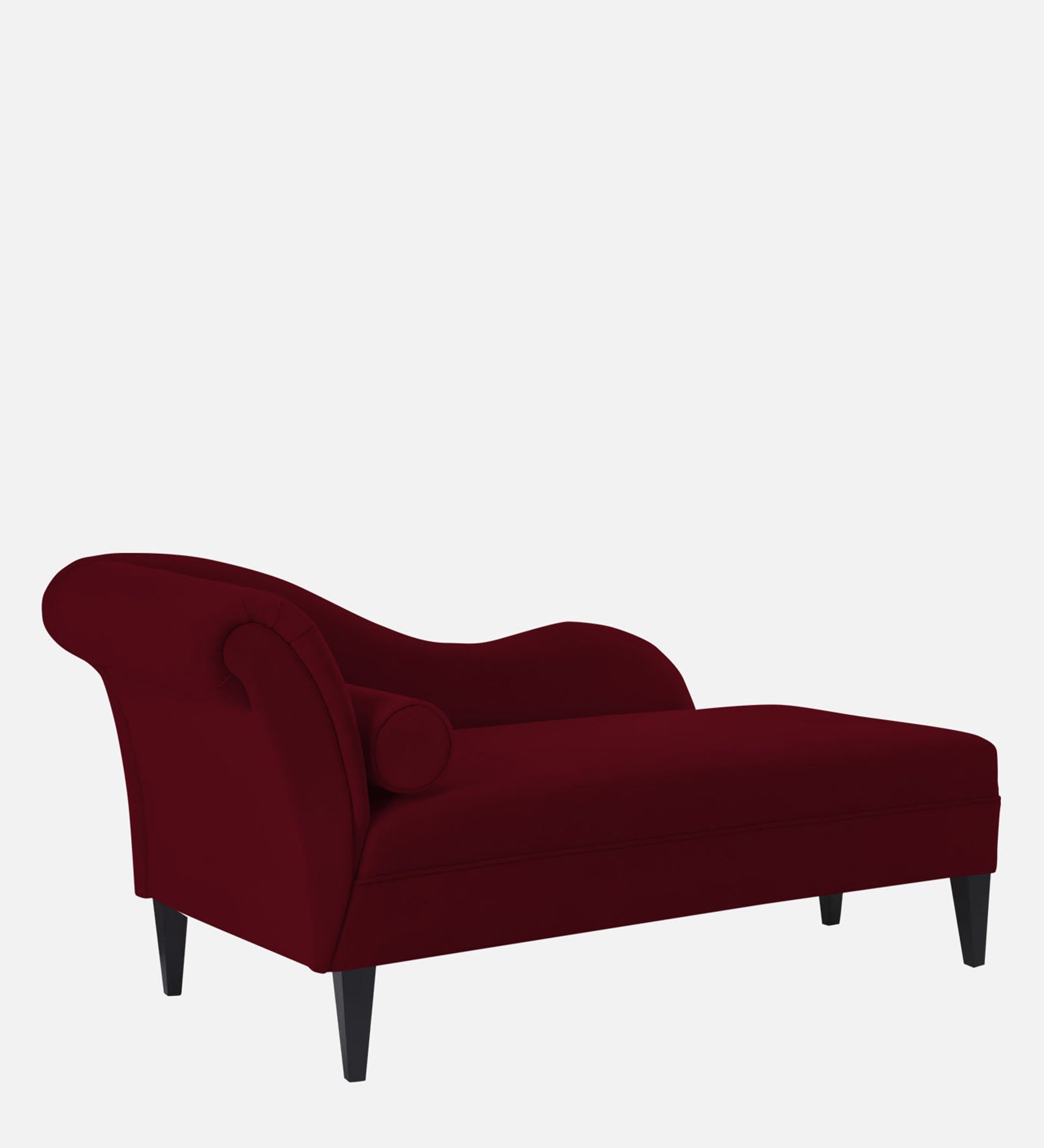 Rana Velvet RHS Chaise Lounger In Dark Maroon Colour - Febonic Living