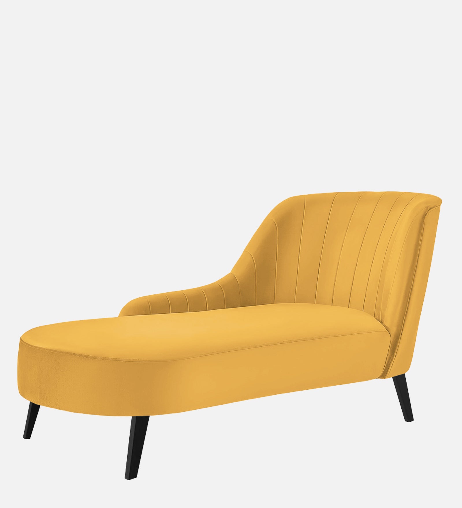 Flora Velvet LHS Chaise Lounger In Turmeric Yellow Colour - Febonic Living