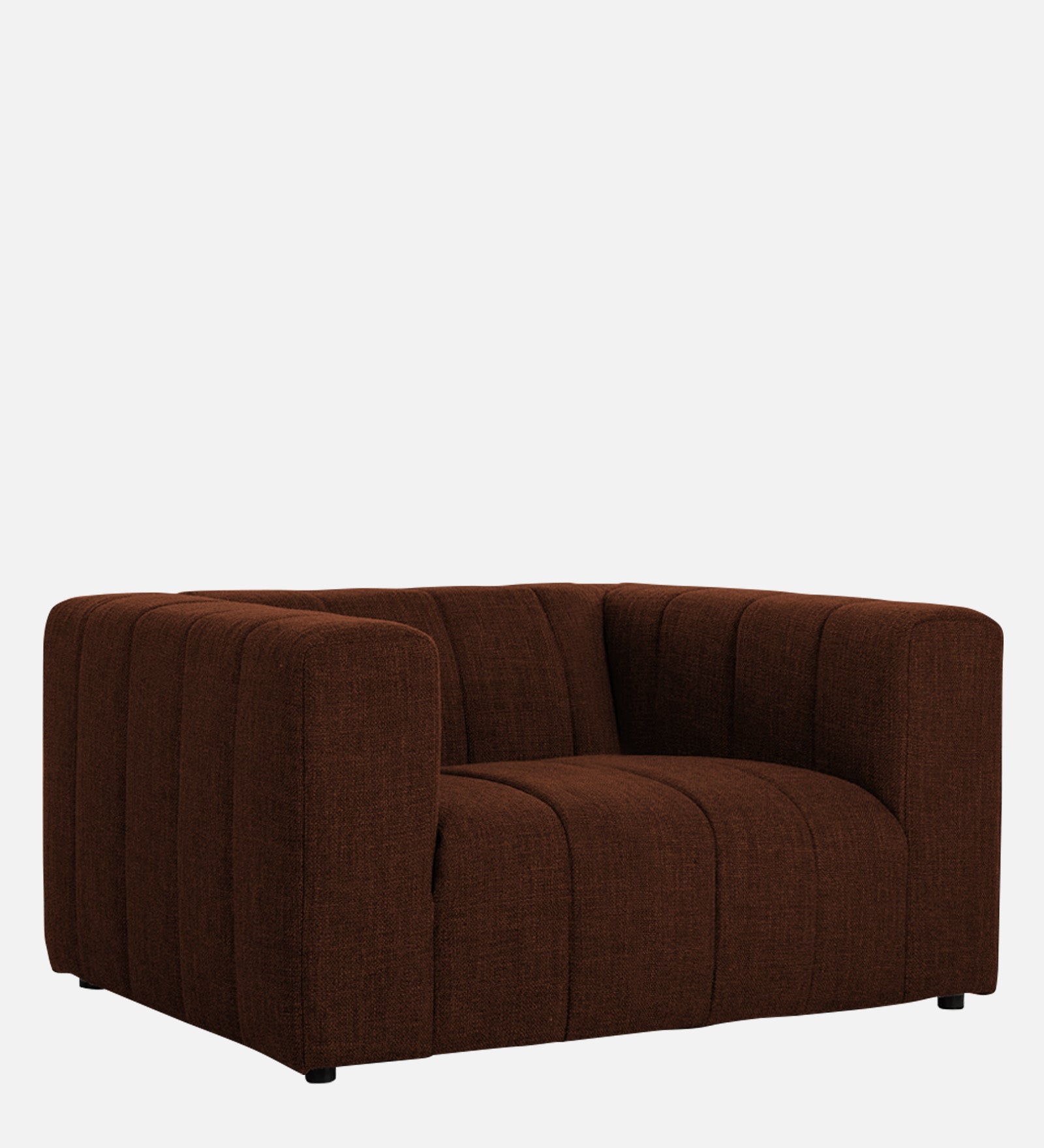 Lara Fabric 1 Seater Sofa In Coffee Brown Colour - Febonic Living