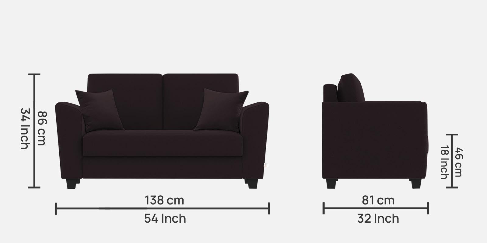Daku Fabric 2 Seater Sofa In Cara Brown Colour - Febonic Living