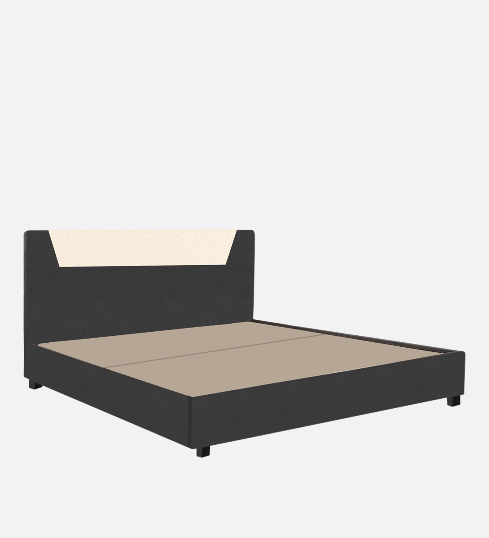 Alina Leatherette King Size Bed In Grey Colour - Febonic Living