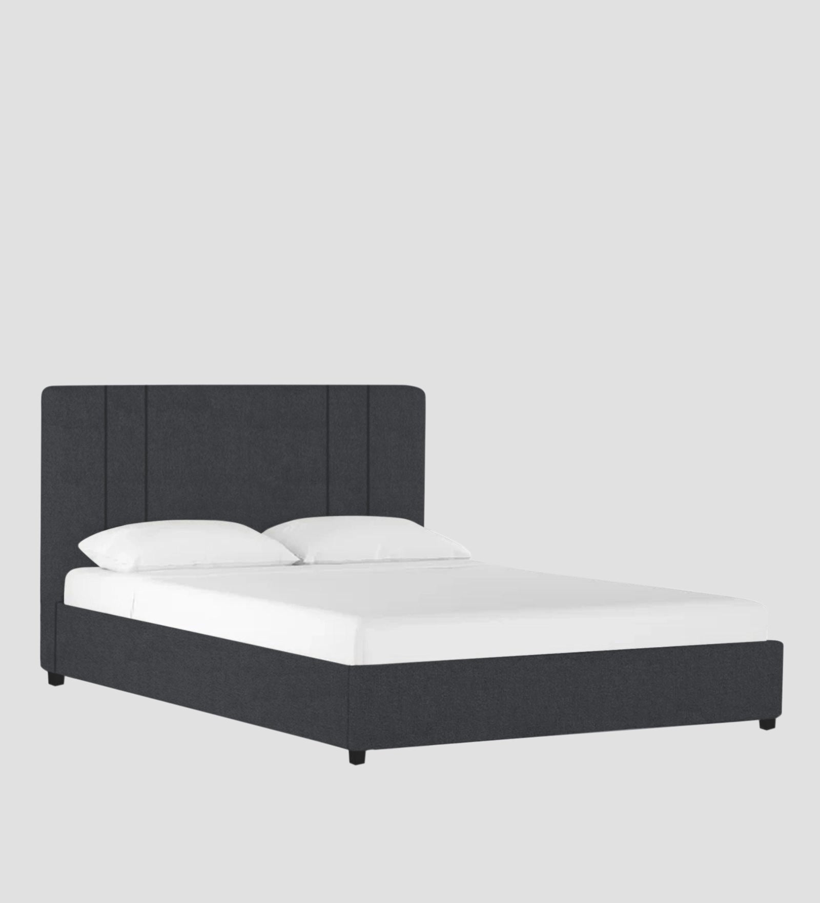 Asyra Velvet Queen Size Bed in Davy Grey Colour With Box Storage - Febonic Living