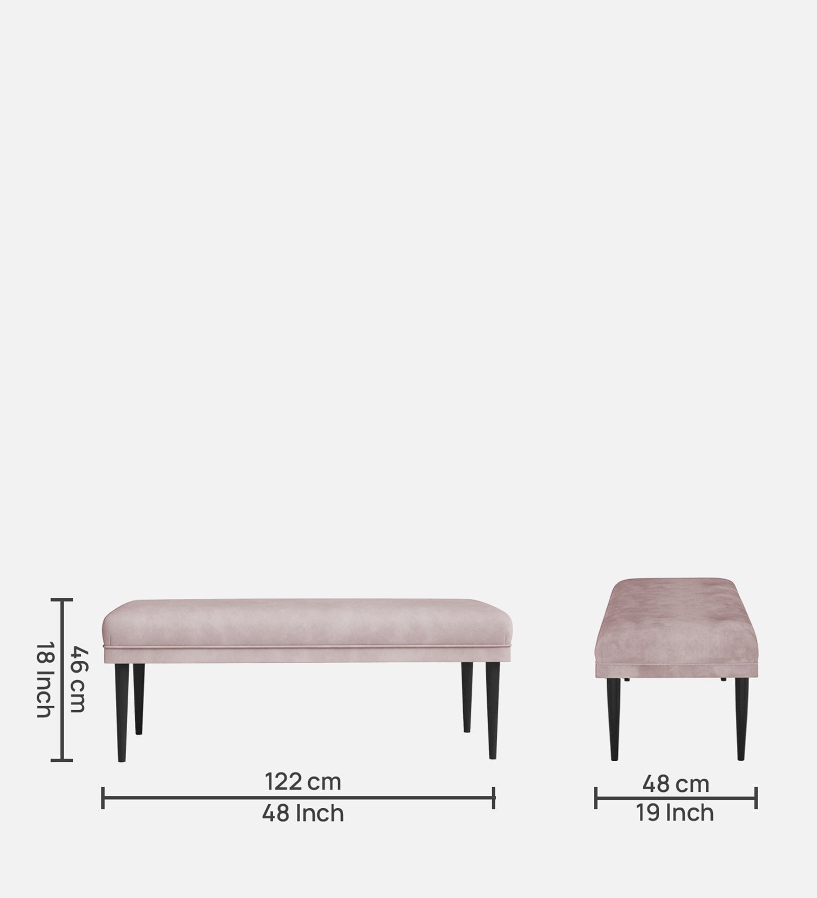 Summer Fabric Bench In Orchid Beige Colour - Febonic Living
