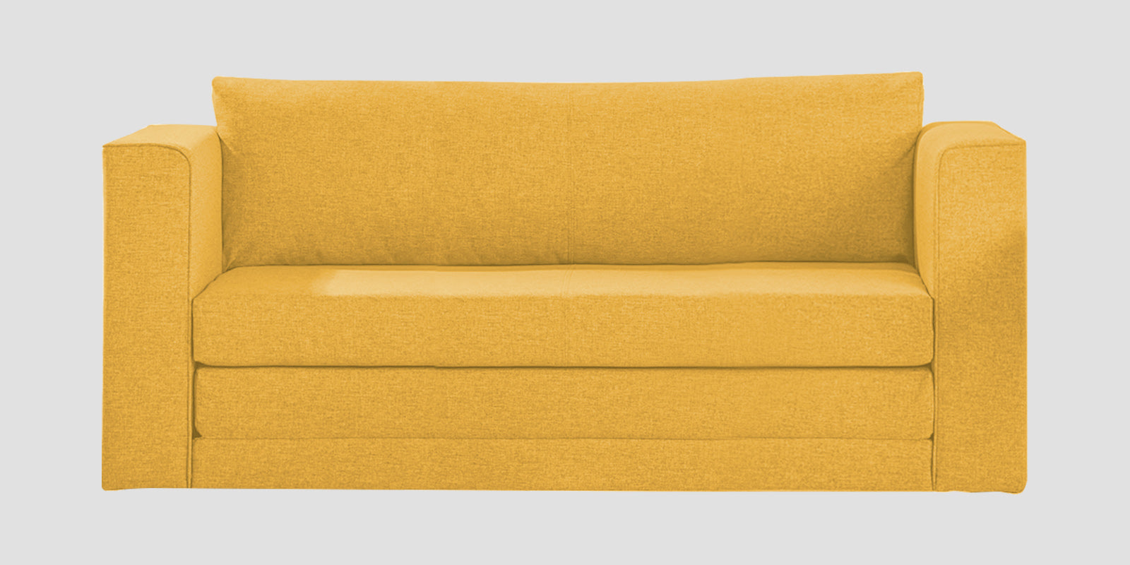 Kenia Fabric 3 Seater Foldable Sofa Cum Bed In Bold Yellow Colour - Febonic Living