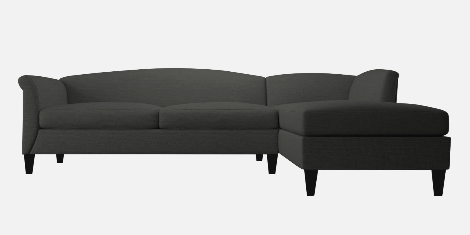 Kimber Fabric LHS Sectional Sofa (3+Lounger) In Charcoal Grey Colour - Febonic Living