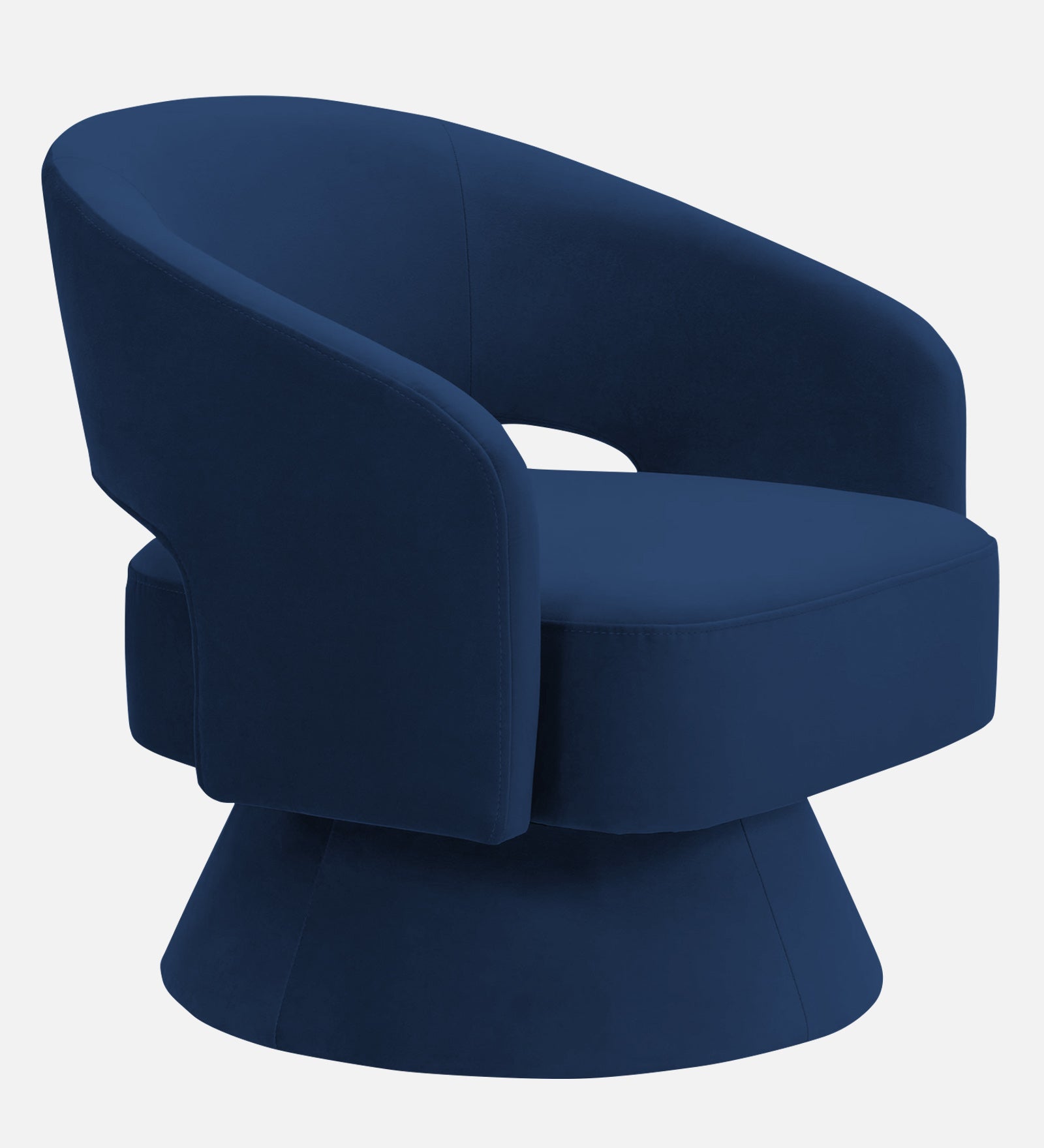 Pendra Velvet Swivel Chair In Imperial Blue Colour - Febonic Living