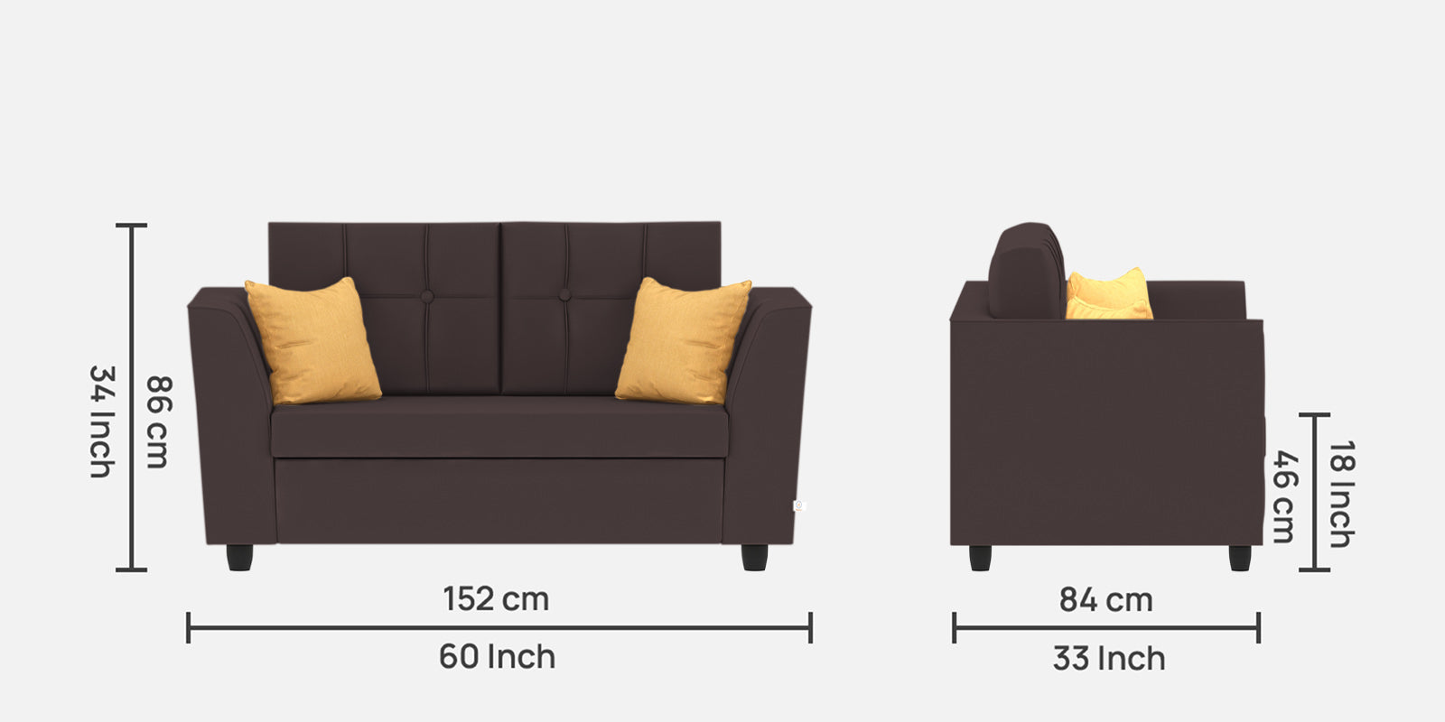 Nestin Velvet 2 Seater Sofa In Mocha Brown Colour - Febonic Living