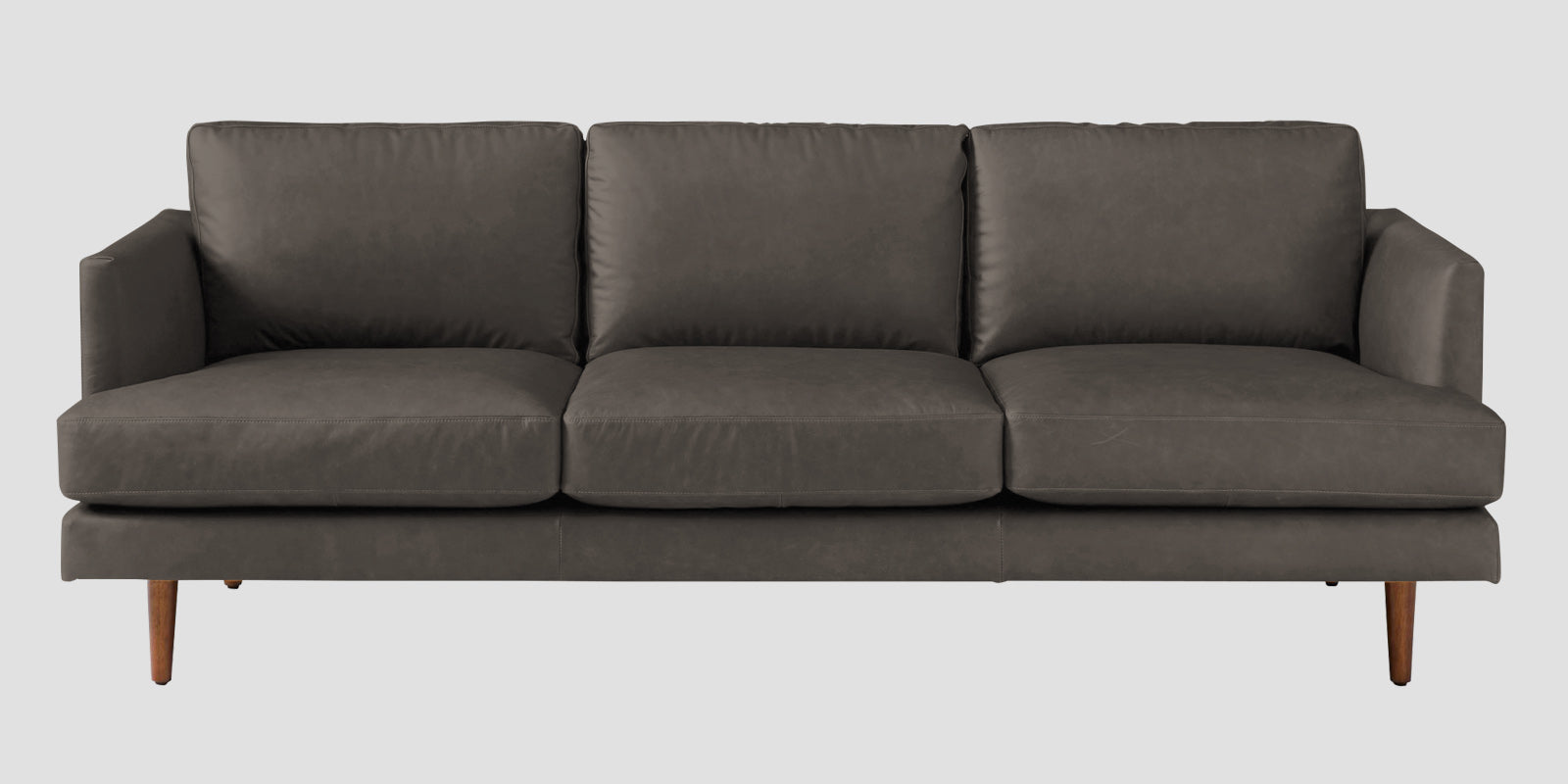 Sterio Leatherette 3 Seater Sofa In Shark Grey Colour - Febonic Living