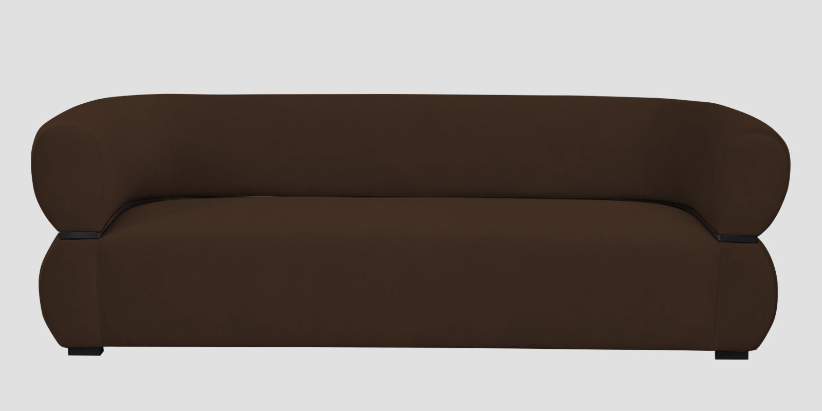 Kula Velvet 3 Seater Sofa In Cholocate Brown Colour - Febonic Living