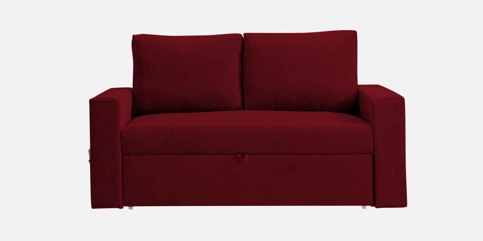 Kara Fabric 2 Seater Pull Out Sofa Cum Bed In Ruby Red Colour - Febonic Living