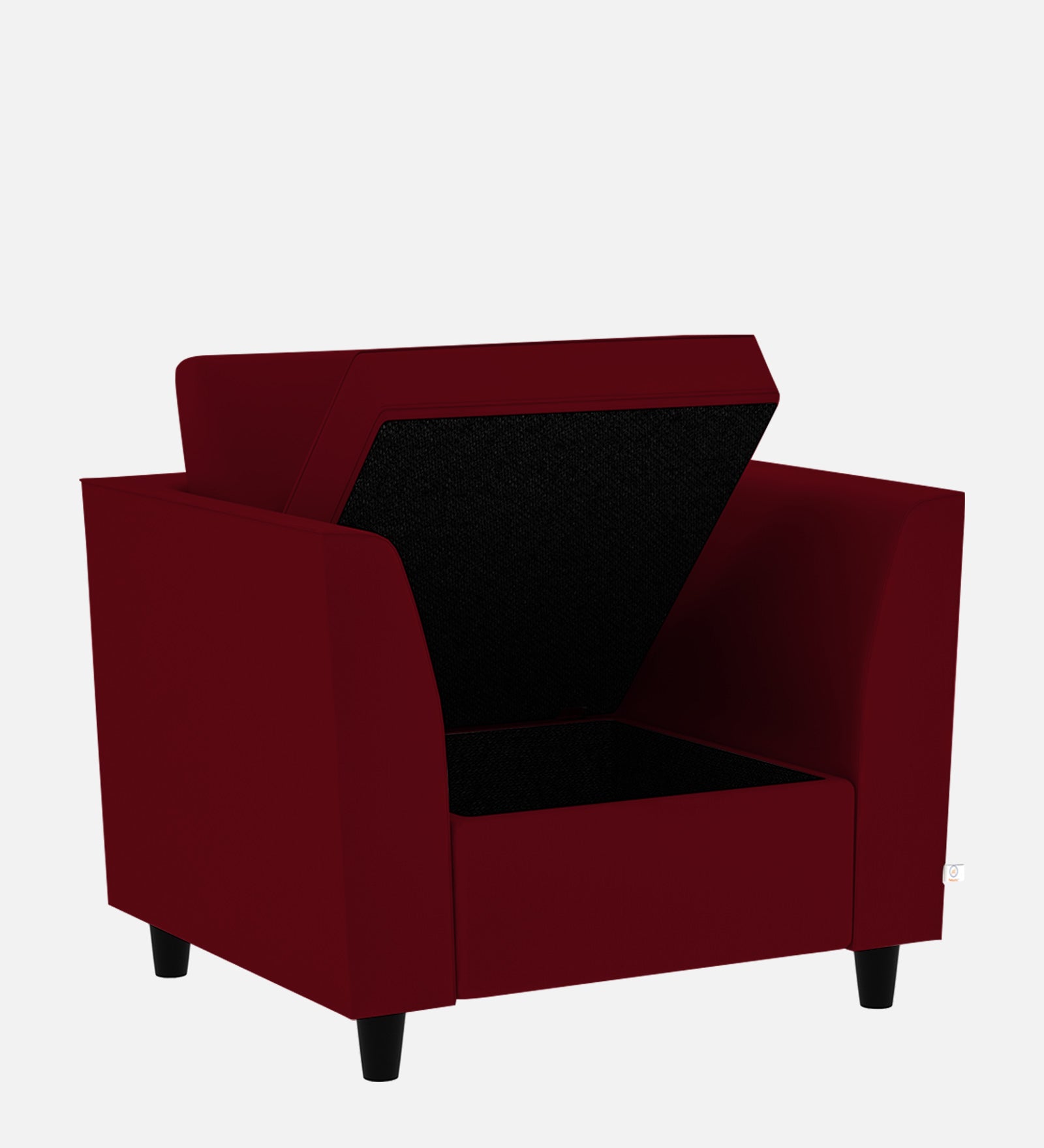 Bristo Velvet 1 Seater Sofa In Cherry red Colour With Storage - Febonic Living