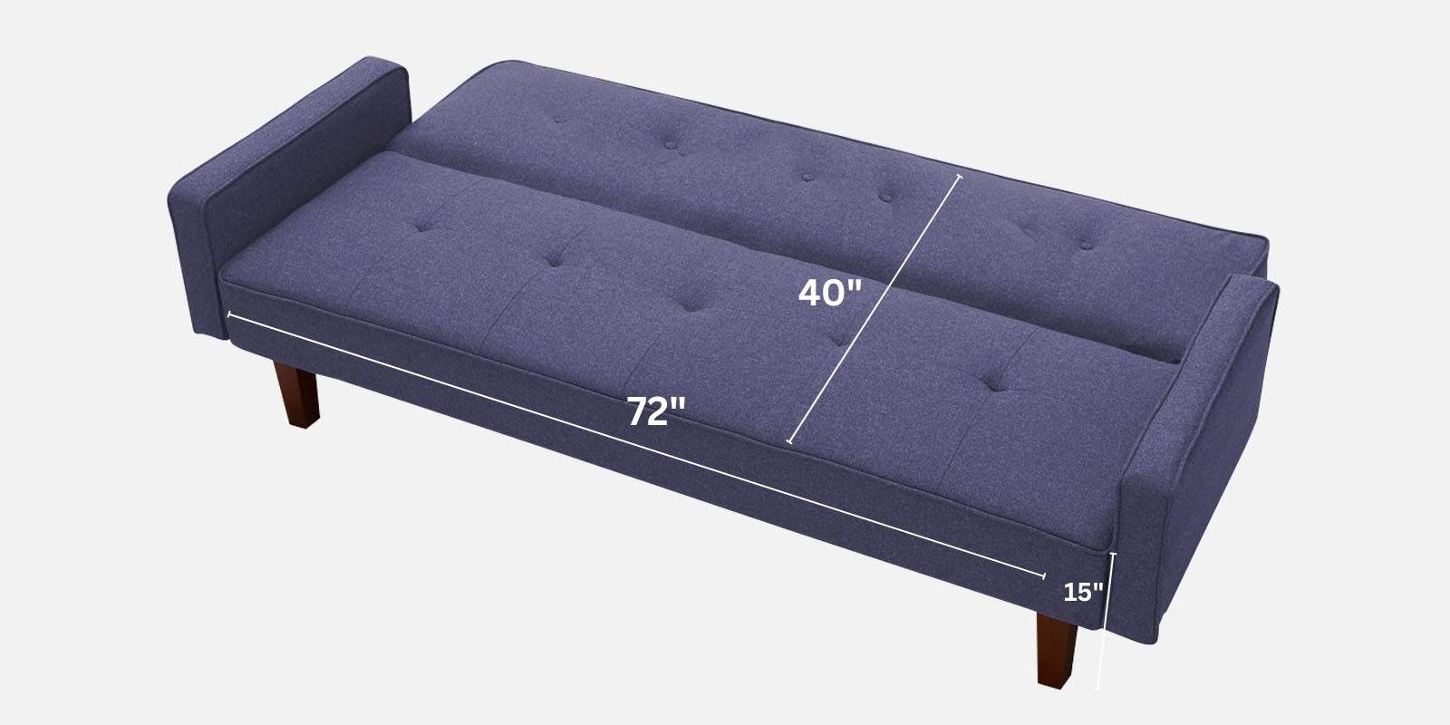 Nebia Fabric 3 Seater Convertible Sofa Cum Bed In Slate Blue Colour - Febonic Living