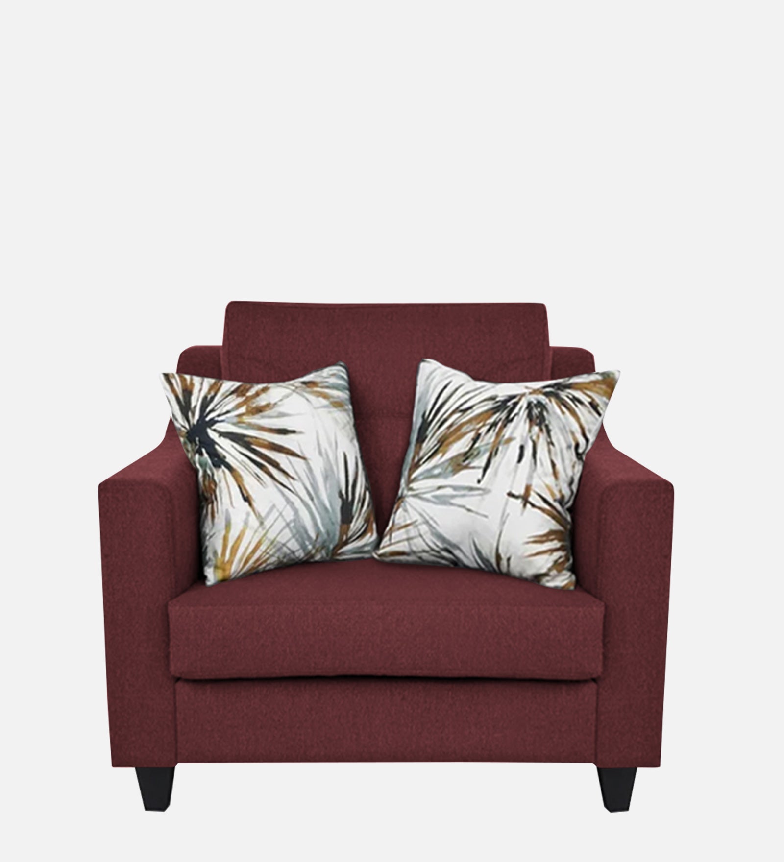 Welly Fabric 1 Seater Sofa In Blaze Red Colour - Febonic Living