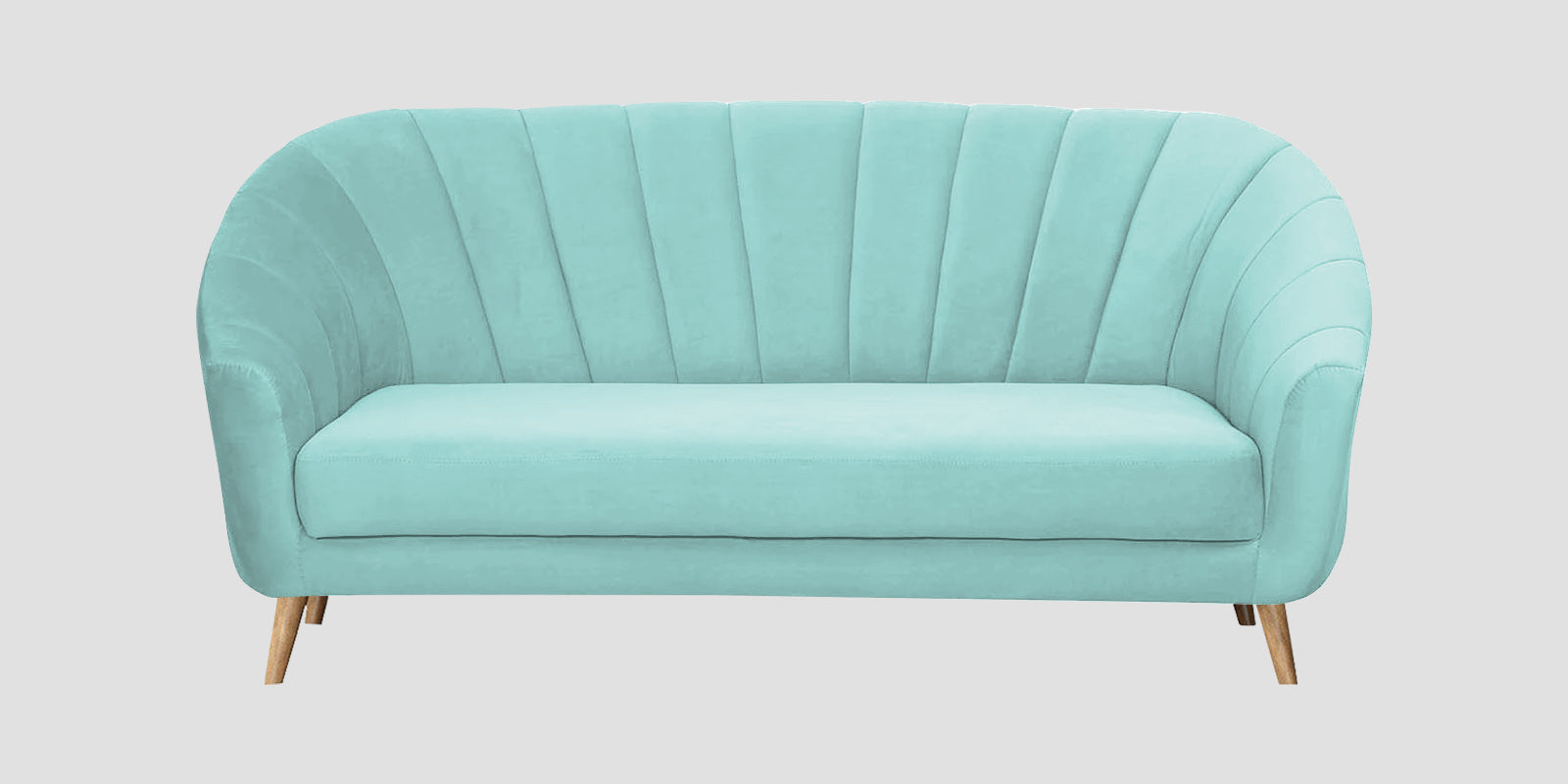 Kaylee Velvet 3 Seater Sofa In Barmunda Aqua Colour - Febonic Living