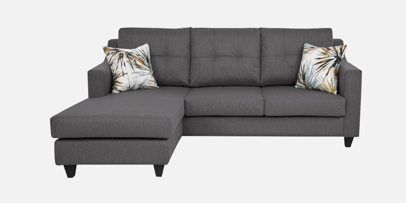 Welly Fabric RHS Sectional Sofa (2+Lounger) In Sudo Grey Colour - Febonic Living