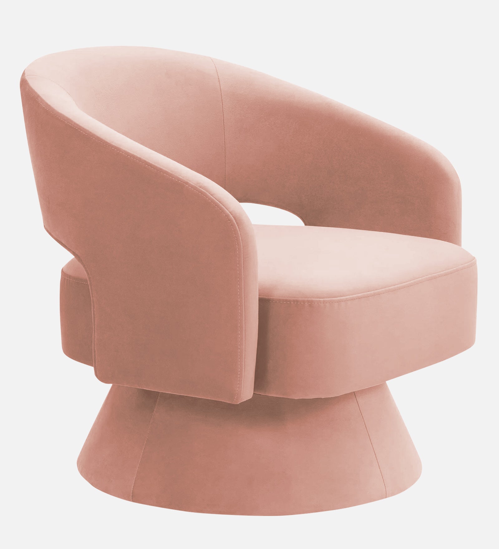 Pendra Velvet Swivel Chair In Blush Pink Colour - Febonic Living