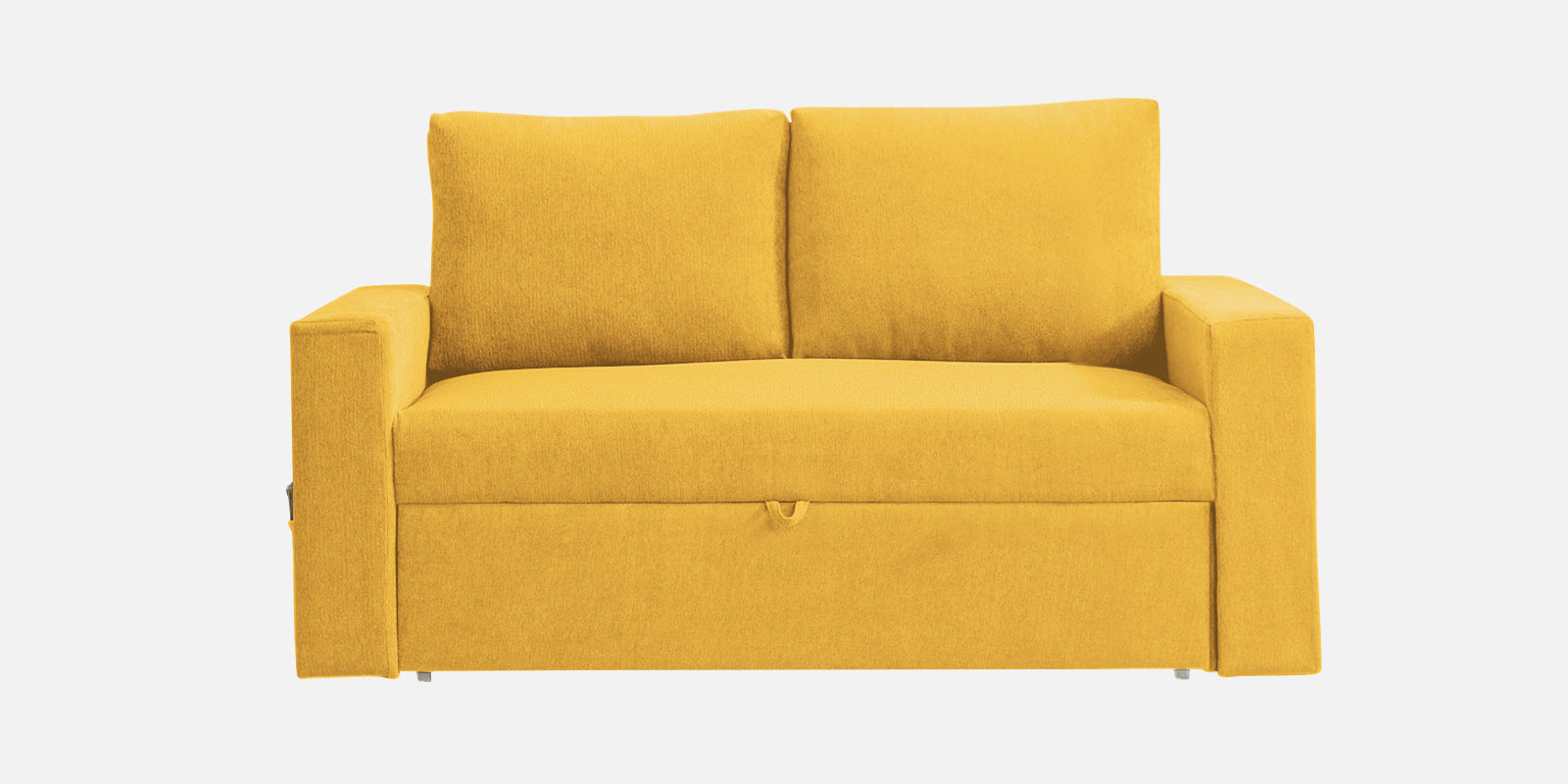 Kara Fabric 2 Seater Pull Out Sofa Cum Bed In Bold Yellow Colour - Febonic Living