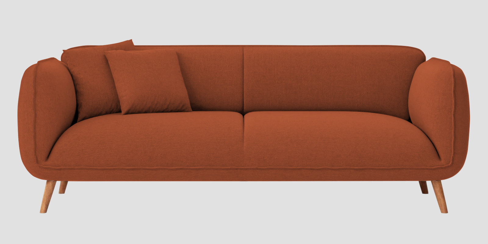 Zia Fabric 3 Seater Sofa In Royal Orange Colour