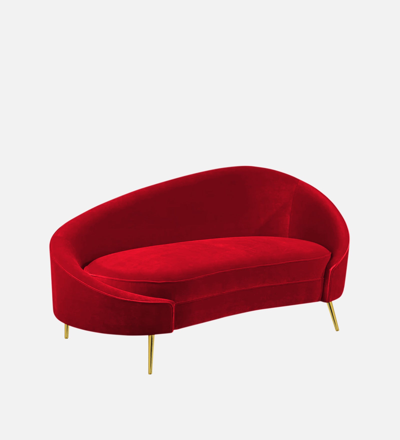 Cely Velvet LHS Chaise Lounger In Blood Maroon Colour - Febonic Living