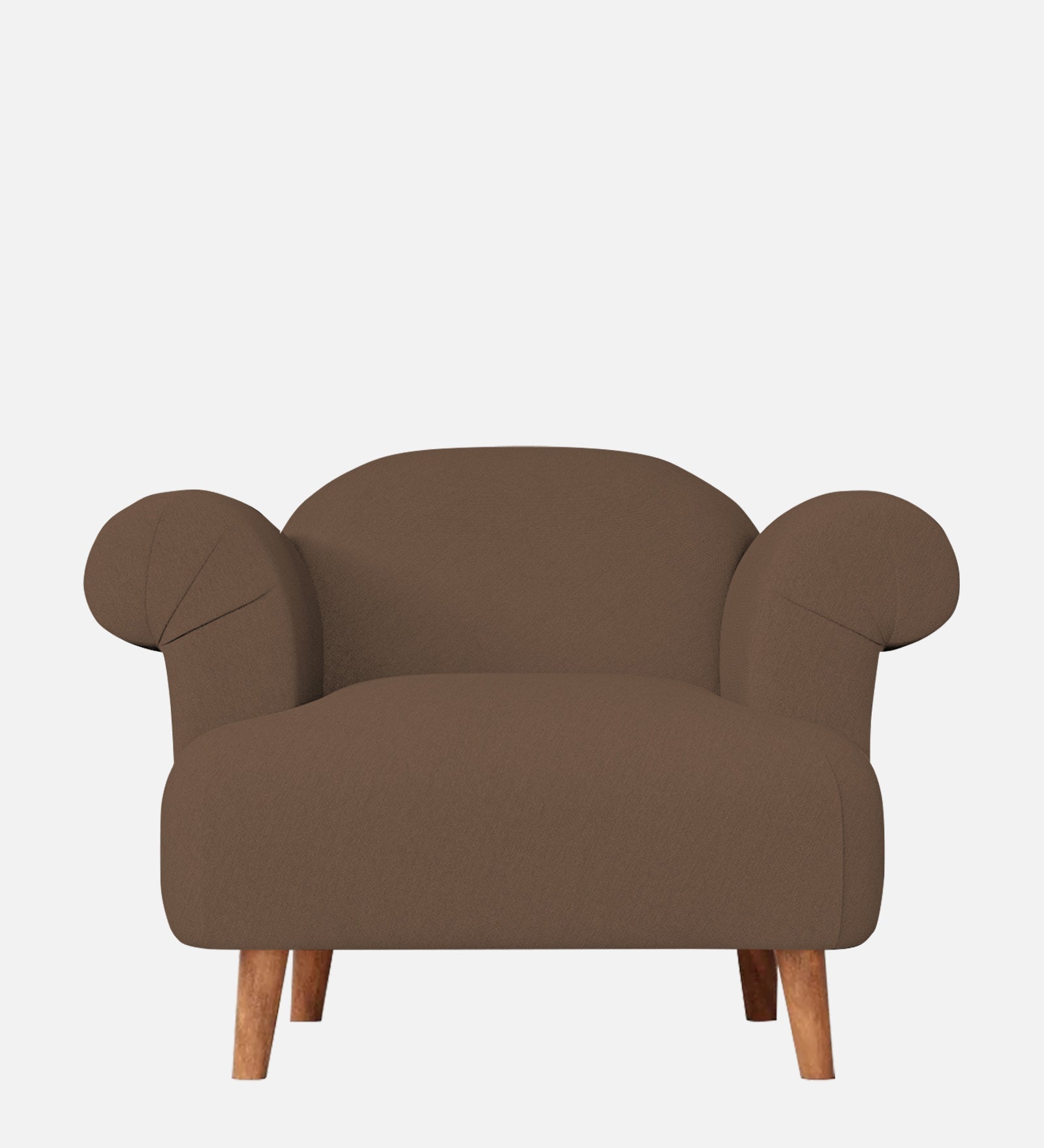 Barber Fabric 1 Seater Sofa In Rosy Brown Colour - Febonic Living