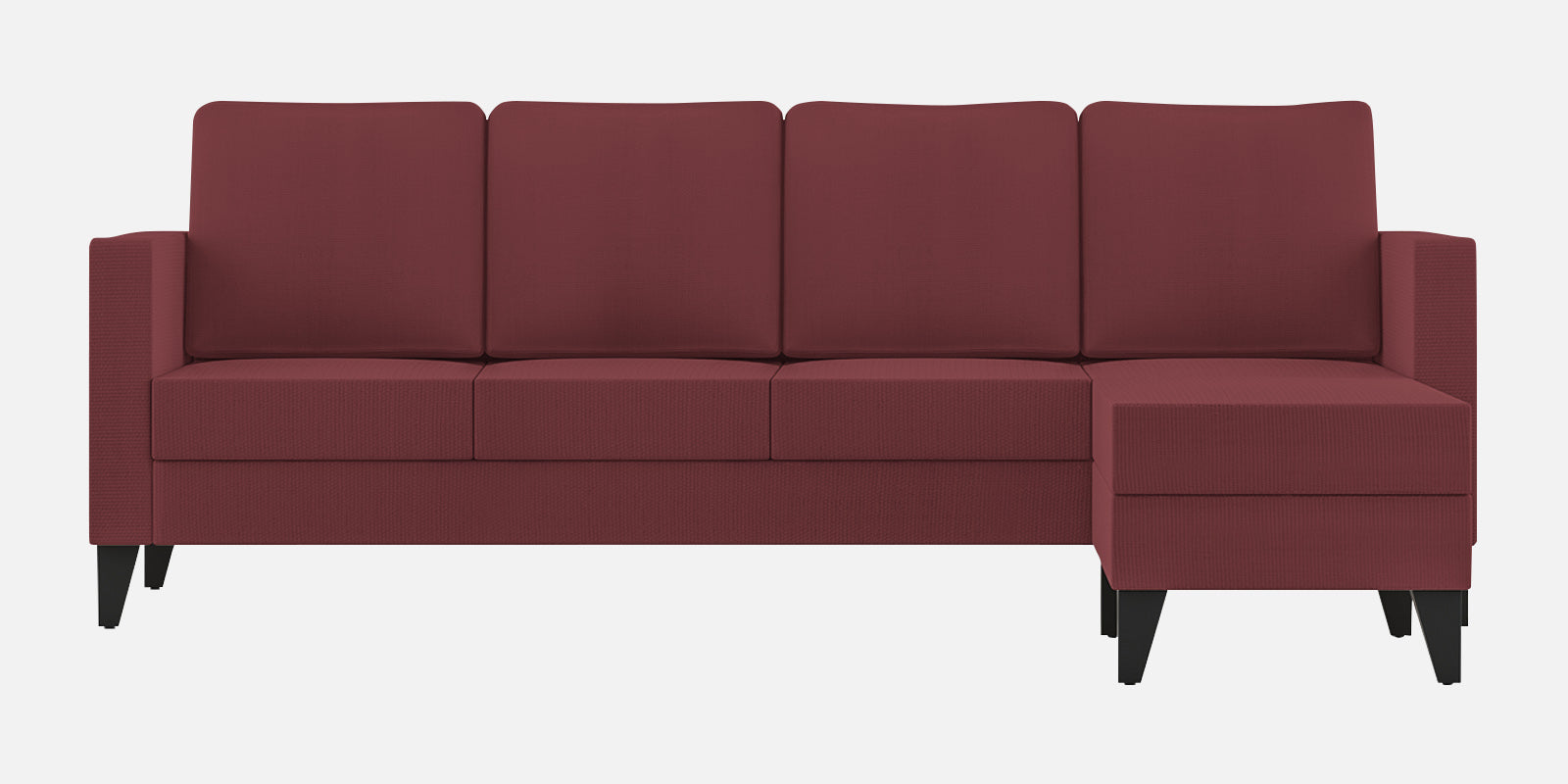 Nori Fabric LHS Sectional Sofa (3+Lounger) In Blaze Red Colour - Febonic Living
