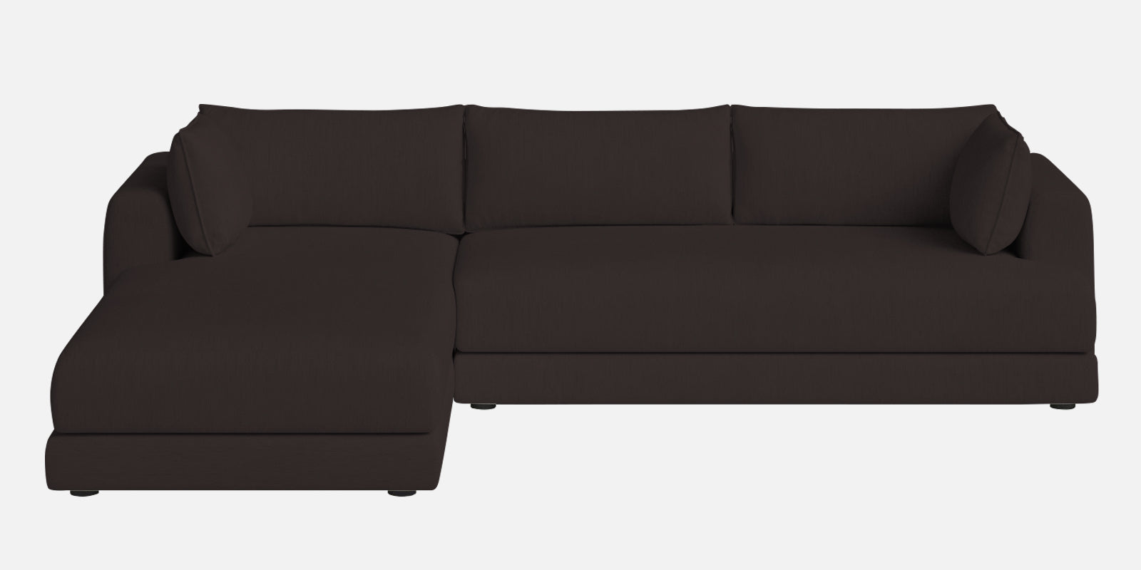 Ziggy Fabric RHS Sectional Sofa (3+Lounger) In Pebble Brown Colour - Febonic Living