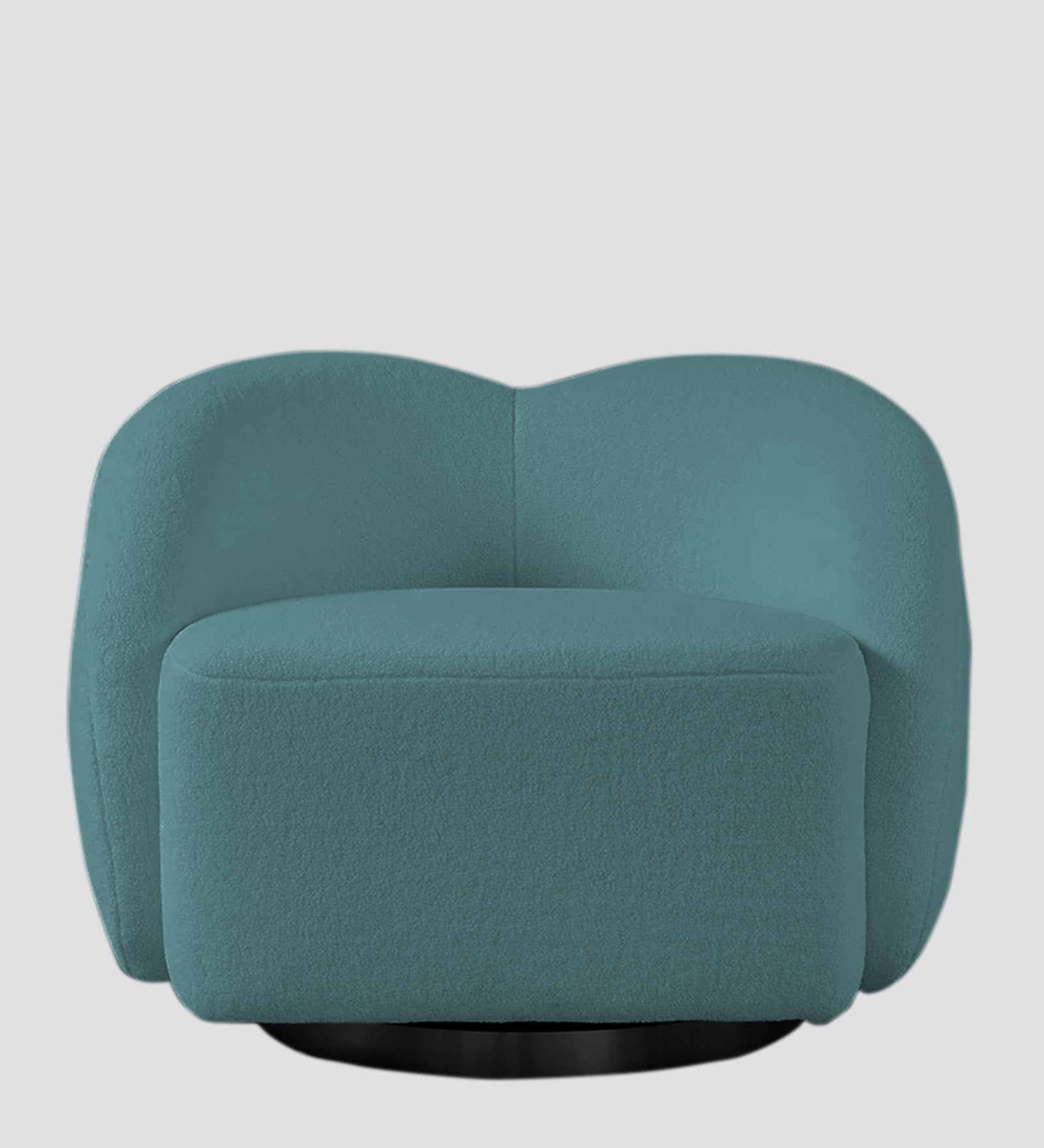 Miles Boucle Fabric Swivel Chair in Ocean Blue Colour