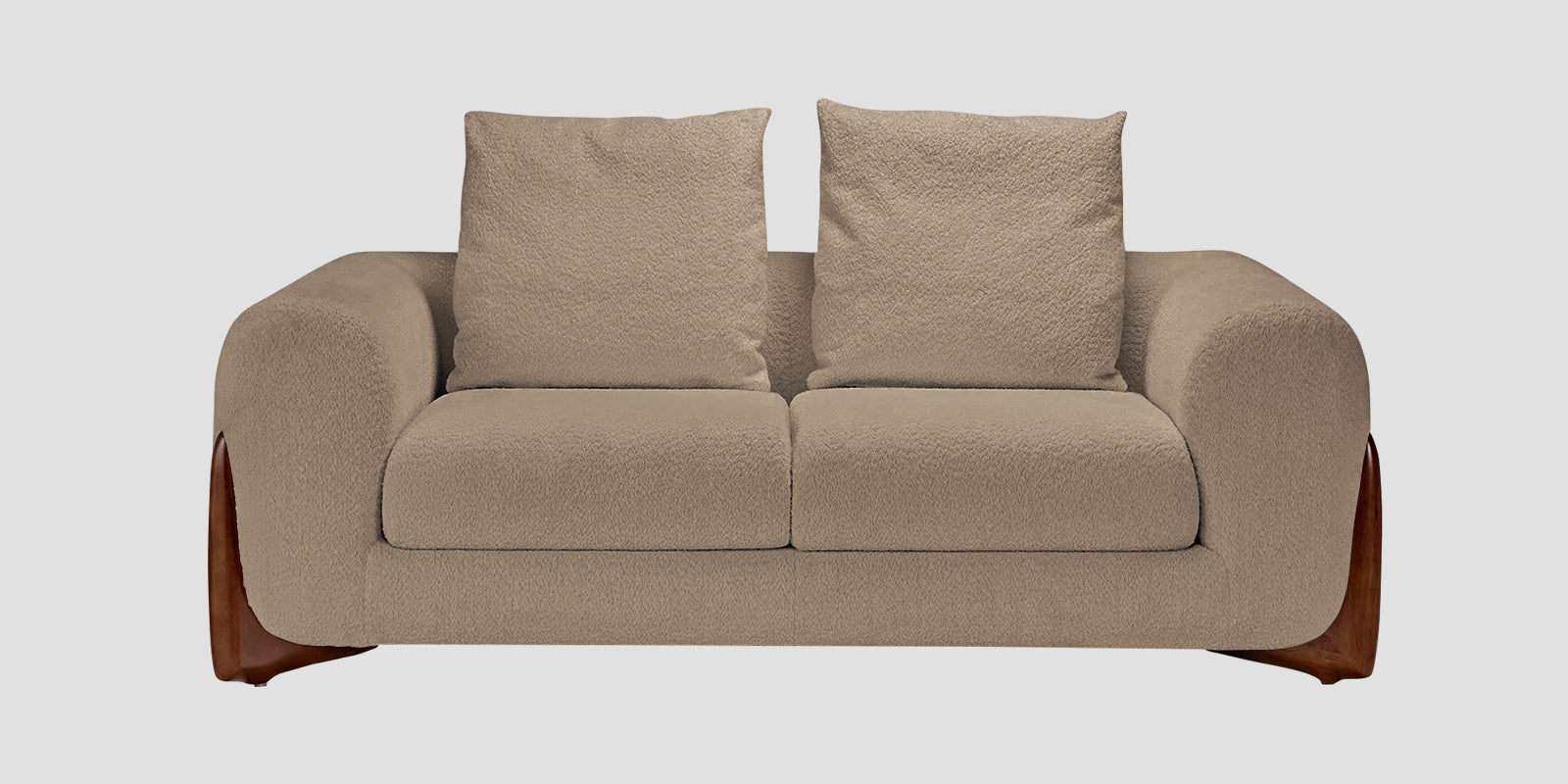 Boko Boucle 2 Seater Sofa In Mushroom Beige Colour - Febonic Living