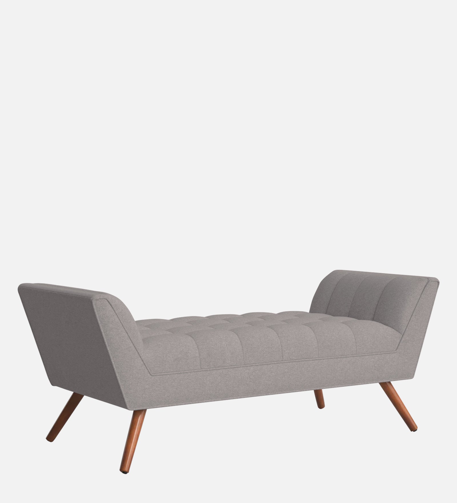 Cartes Velvet Bench In Pearl Grey Colour - Febonic Living