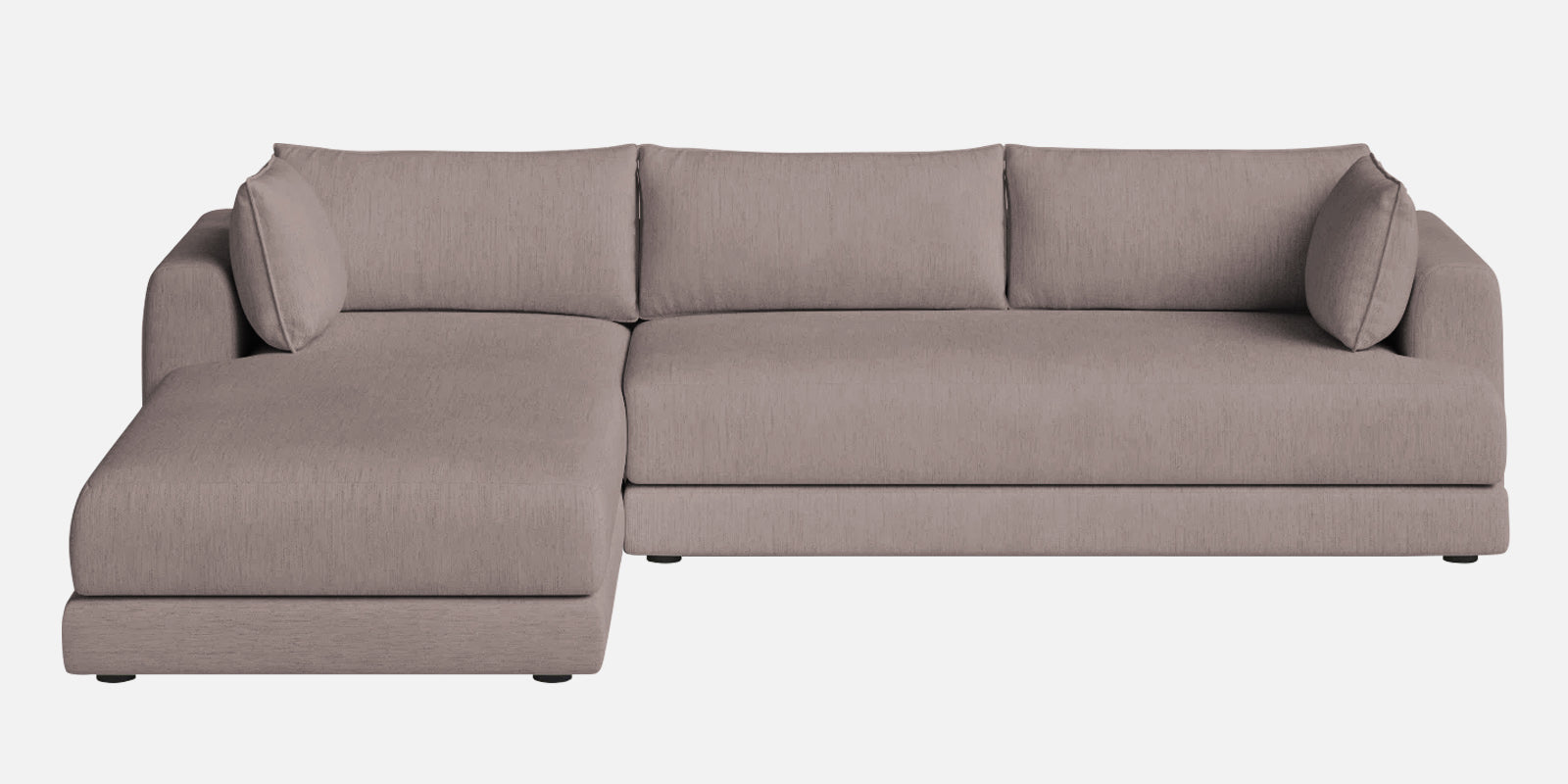 Ziggy Fabric RHS Sectional Sofa (3+Lounger) In Almond Beige Colour - Febonic Living