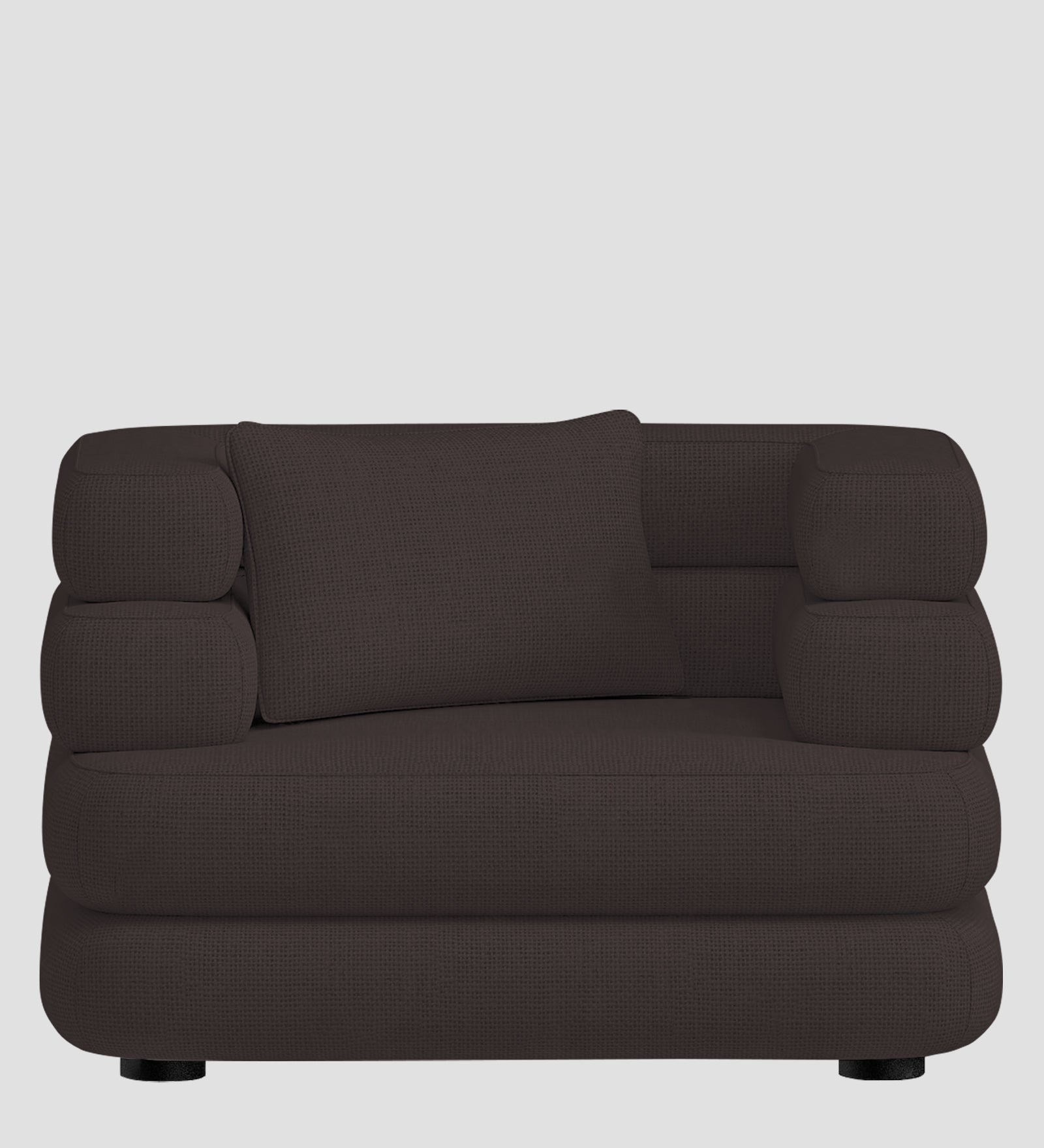 Wener Fabric 1 Seater Sofa In Pebble Brown Colour - Febonic Living