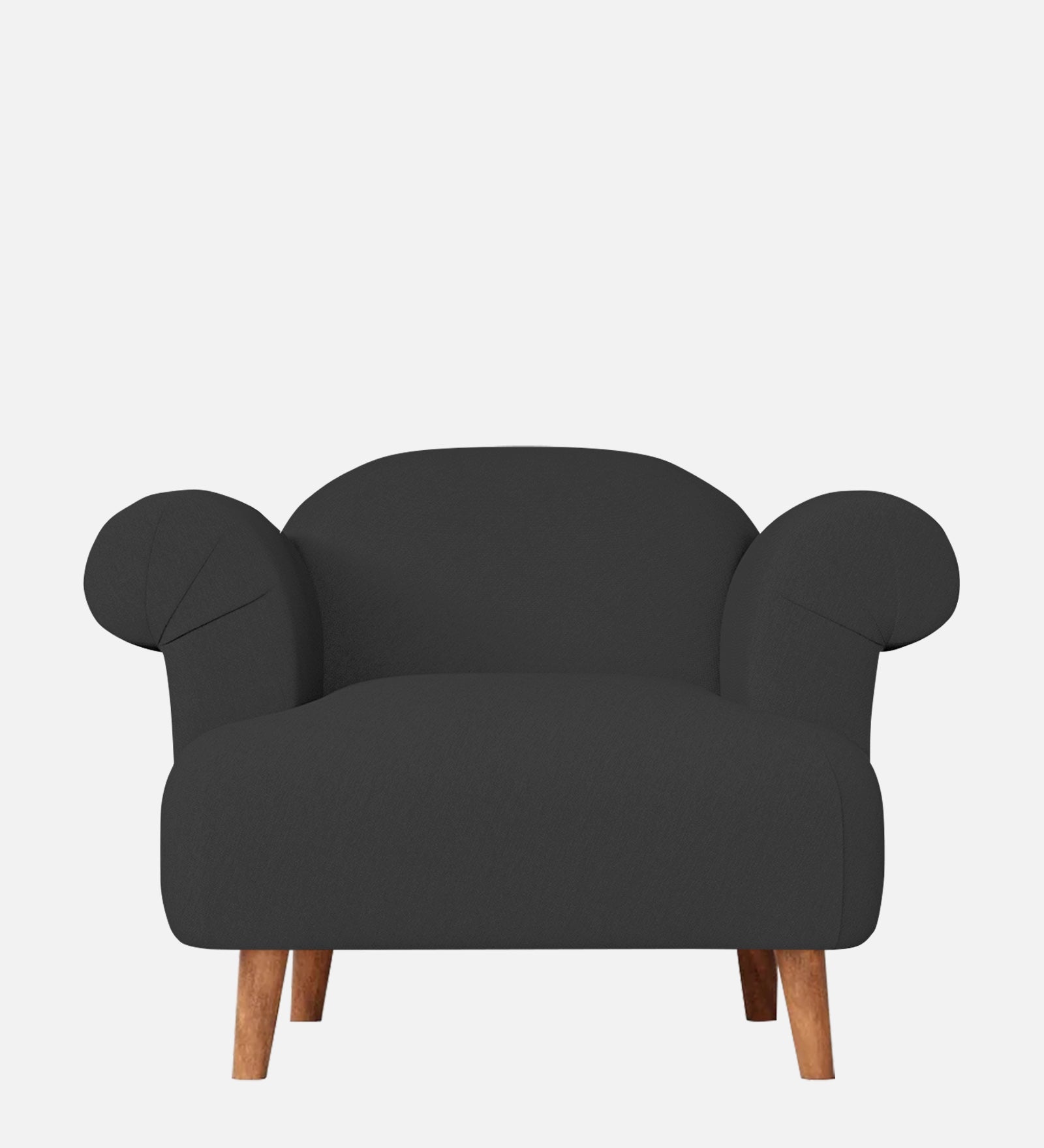 Barber Fabric 1 Seater Sofa In Bitter Black Colour - Febonic Living