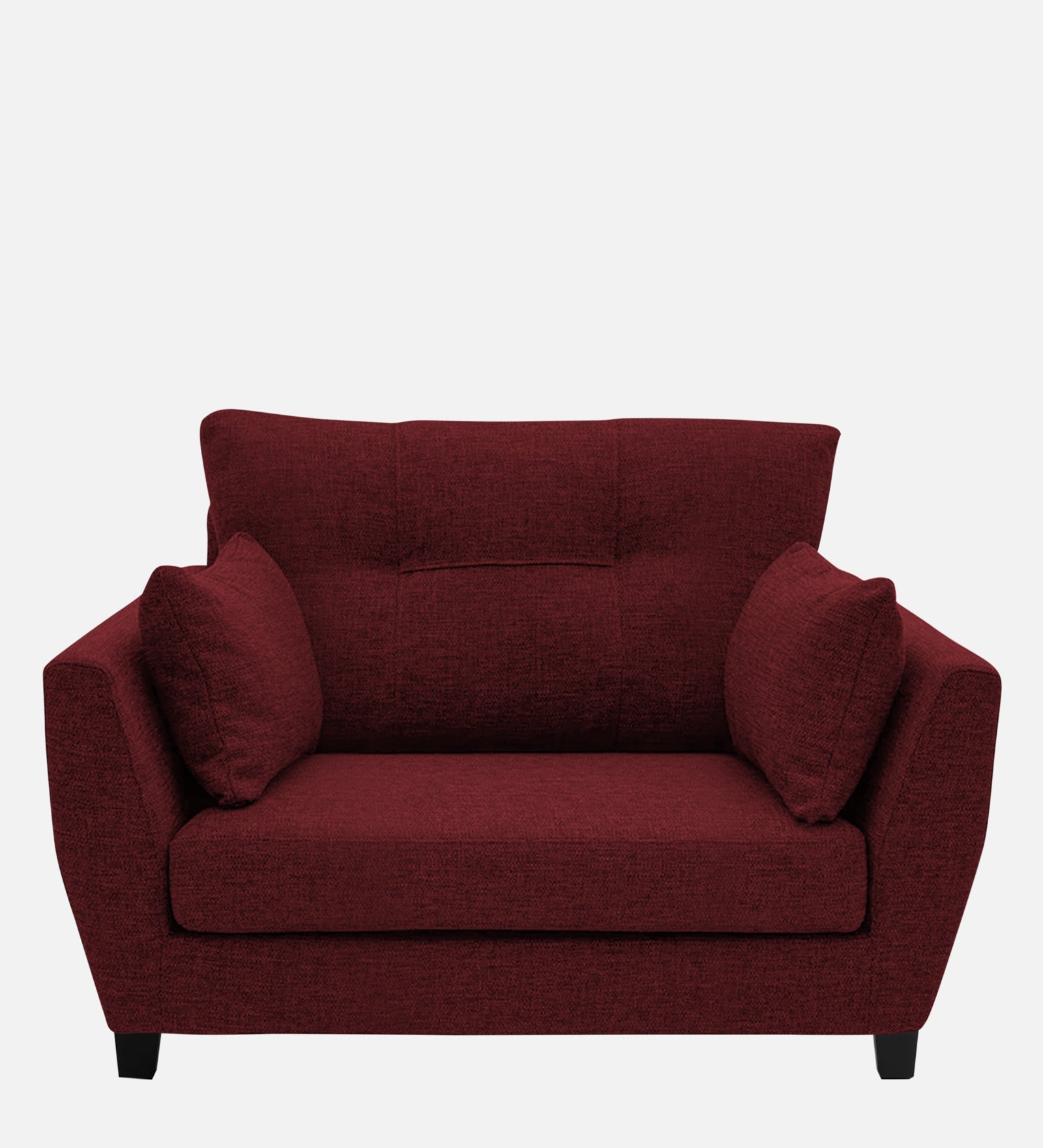 Mario Fabric 1 Seater Sofa In Blood Maroon Colour - Febonic Living