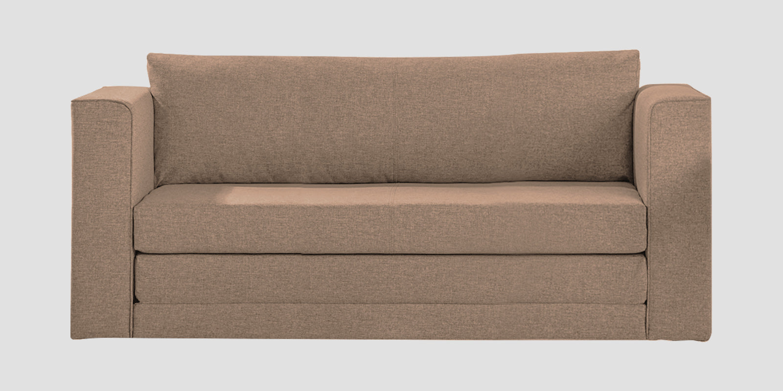 Kenia Fabric 3 Seater Foldable Sofa Cum Bed In Cookie Beige Colour - Febonic Living