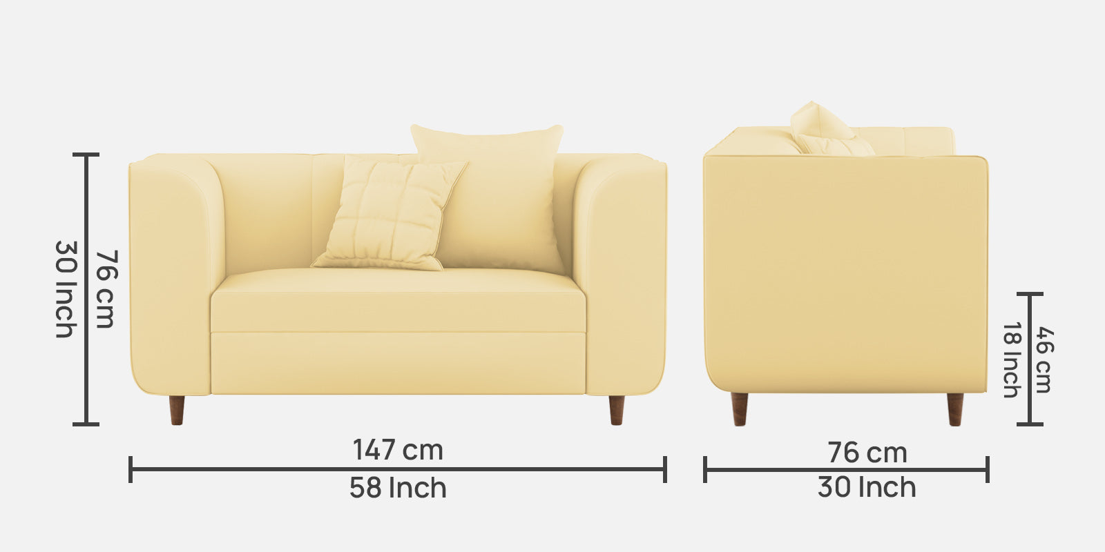 Sumo Velvet 2 Seater Sofa In Sandy Beige Colour - Febonic Living