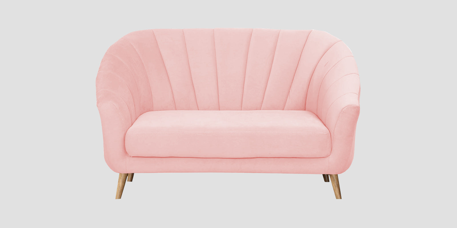 Kaylee Velvet 2 Seater Sofa In Millennial Pink Colour - Febonic Living