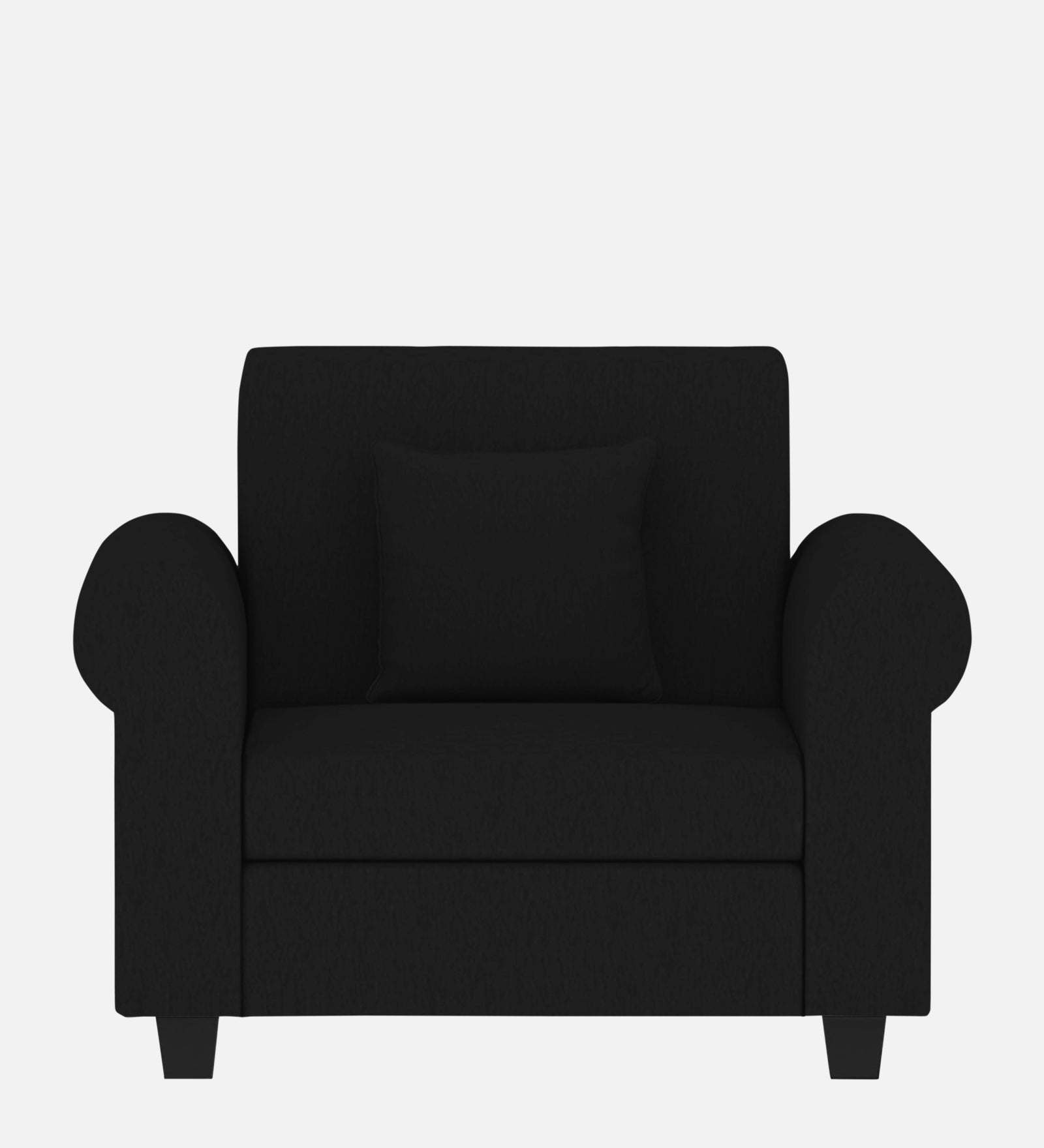 Derado Fabric 1 Seater Sofa In Zed Black Colour - Febonic Living